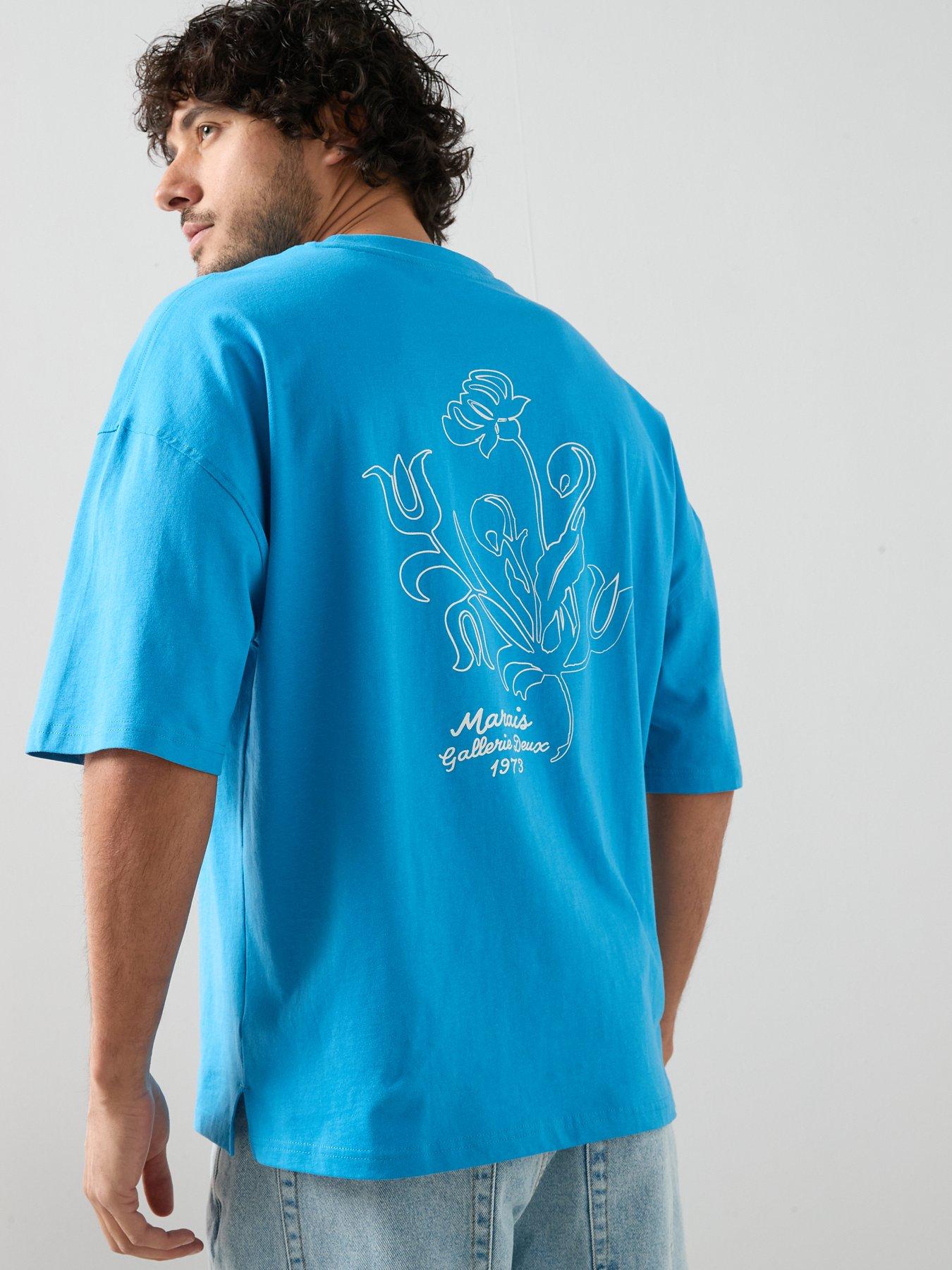 Image 2 of 7 of The Very Collection Pure Cotton Embroidered Relaxed Fit T-shirt&nbsp;- Blue