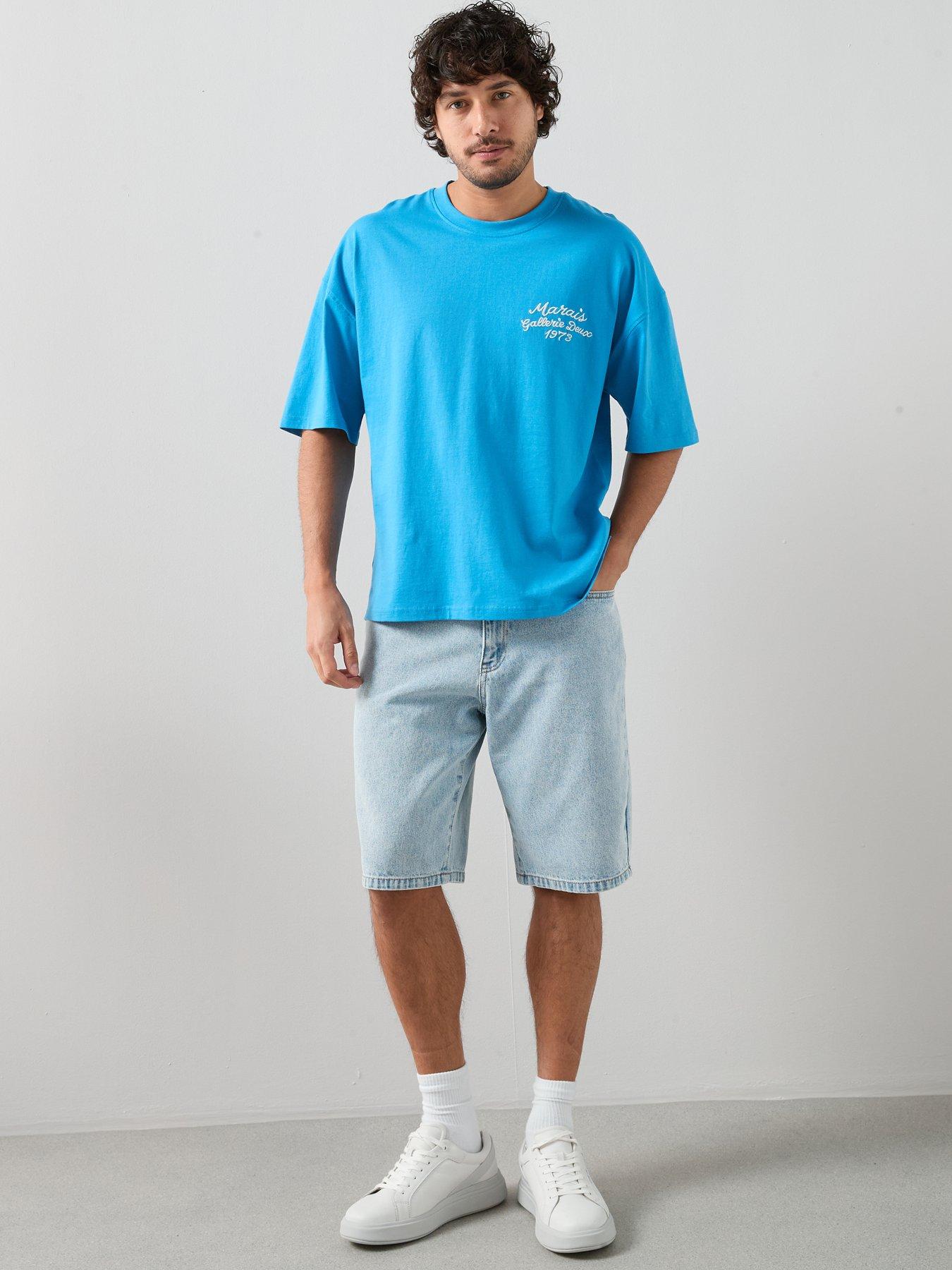 Image 3 of 7 of The Very Collection Pure Cotton Embroidered Relaxed Fit T-shirt&nbsp;- Blue