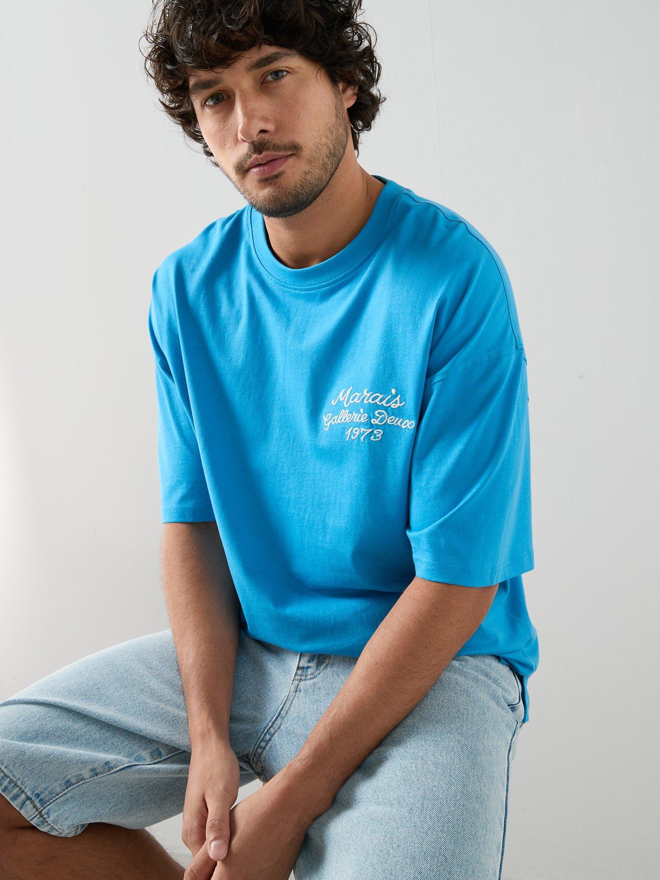 Image 4 of 7 of The Very Collection Pure Cotton Embroidered Relaxed Fit T-shirt&nbsp;- Blue