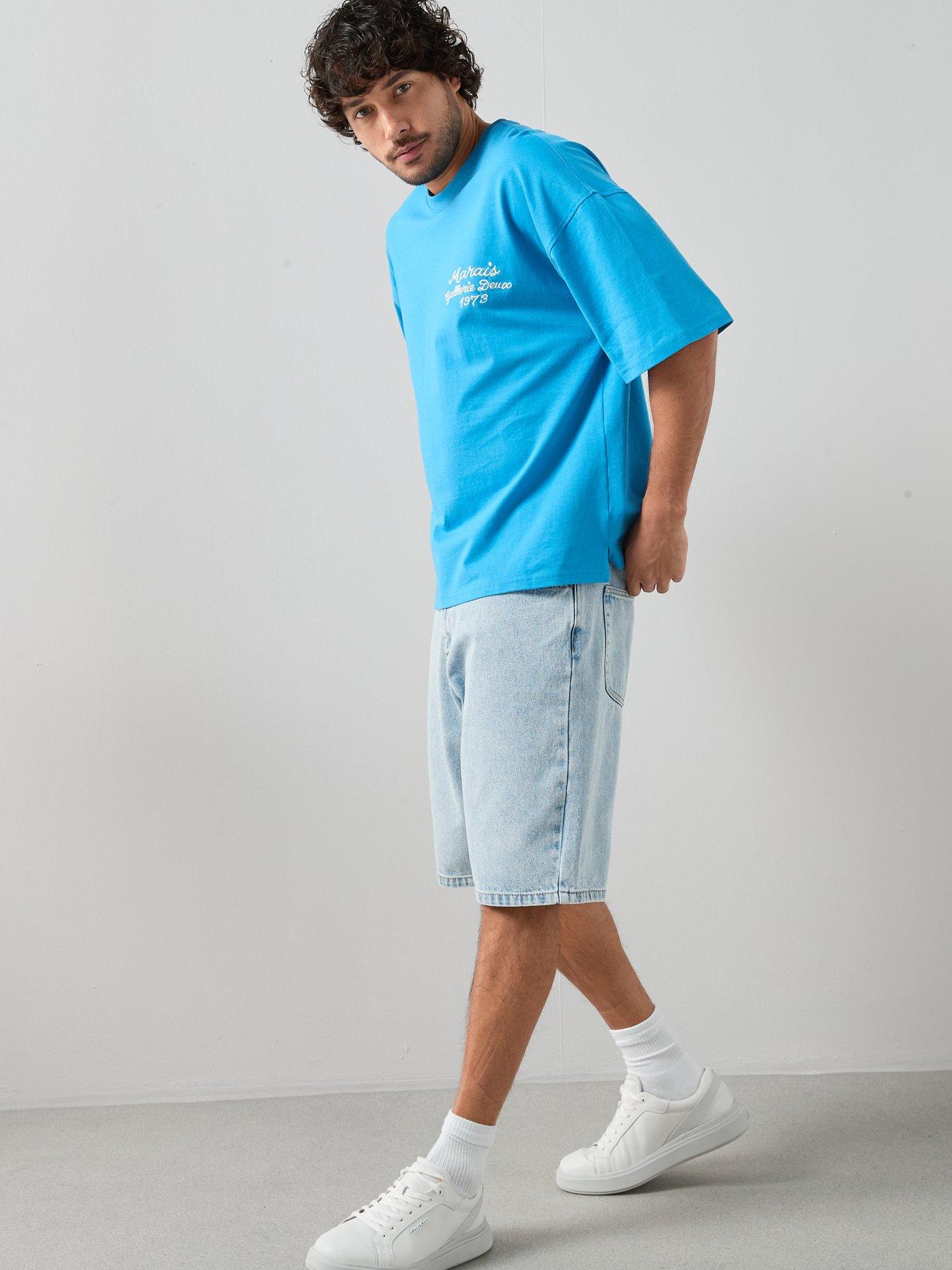 Image 6 of 7 of The Very Collection Pure Cotton Embroidered Relaxed Fit T-shirt&nbsp;- Blue