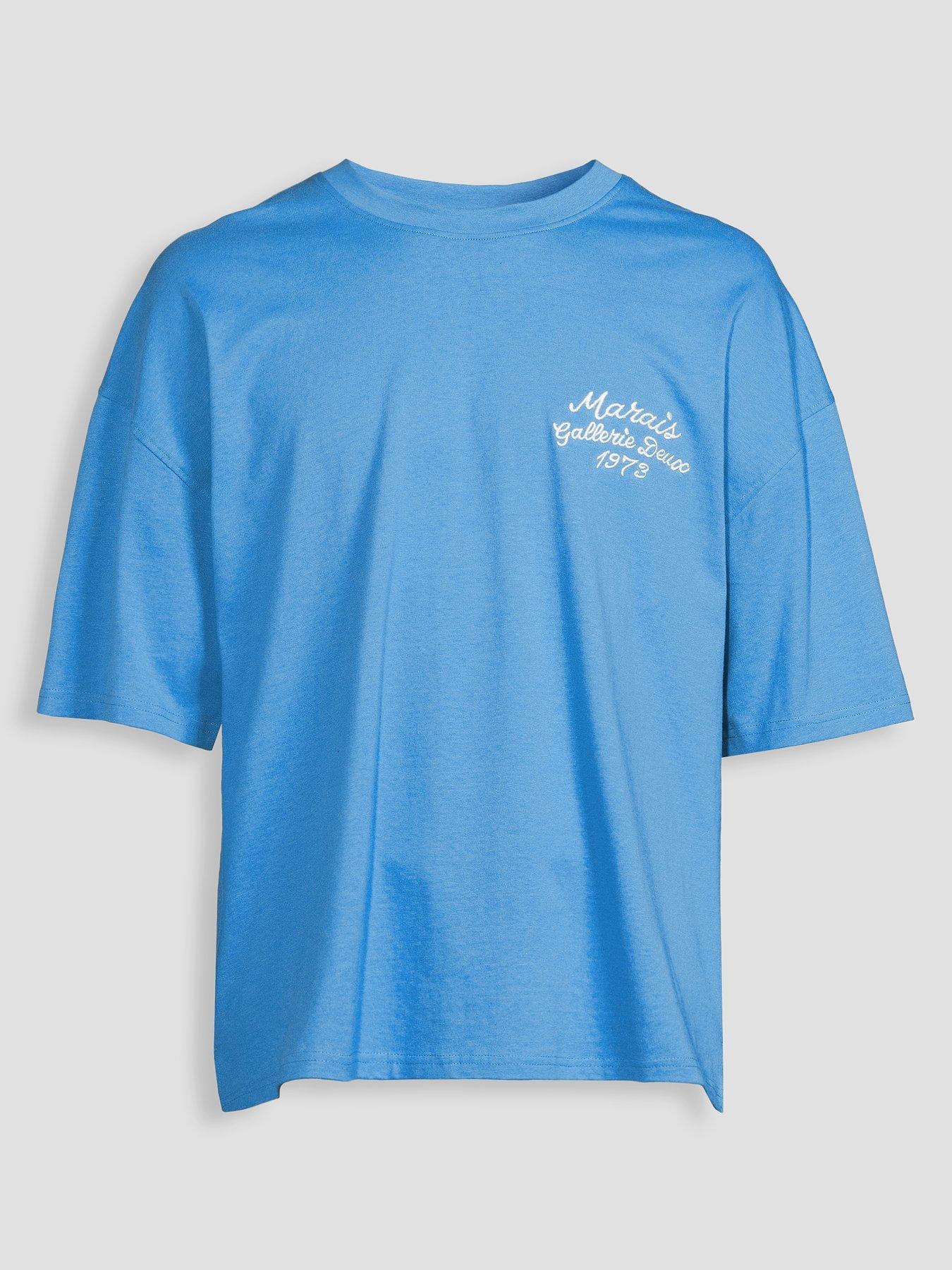 Image 7 of 7 of The Very Collection Pure Cotton Embroidered Relaxed Fit T-shirt&nbsp;- Blue