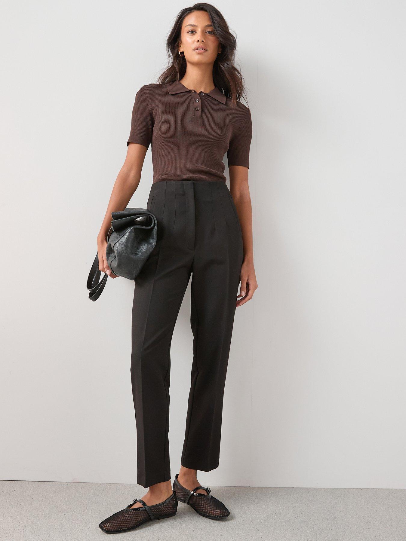 Image 1 of 7 of The Very Collection Tapered Leg Trouser - Black