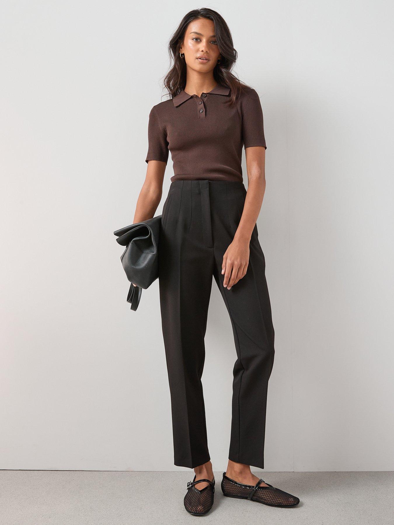 Image 4 of 7 of The Very Collection Tapered Leg Trouser - Black