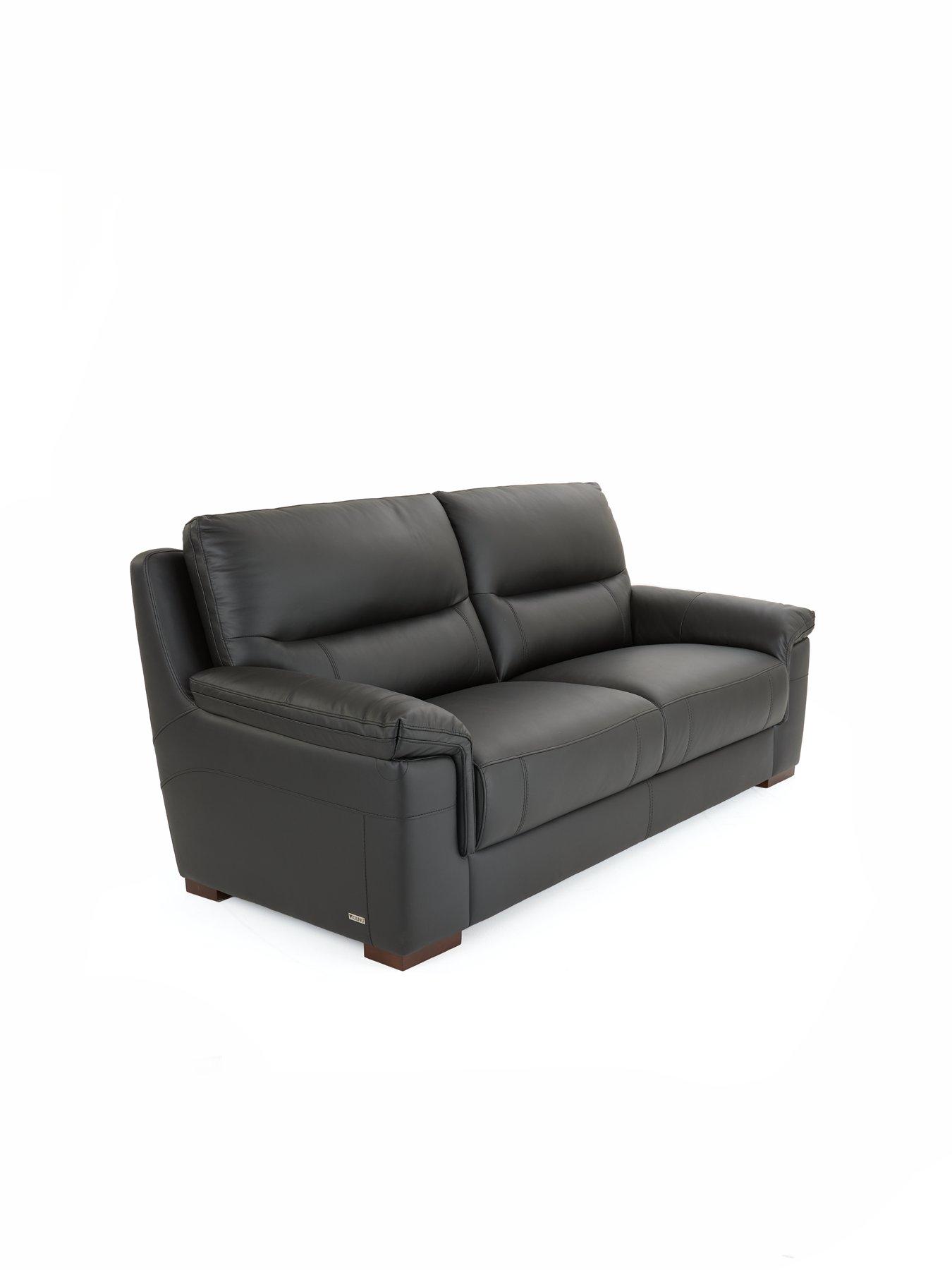 Image 3 of 7 of The Very Collection Prenton 3 Seater Leather Sofa + Chair