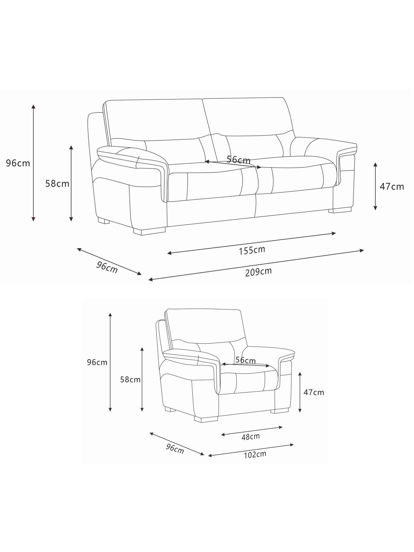 Image 7 of 7 of The Very Collection Prenton 3 Seater Leather Sofa + Chair