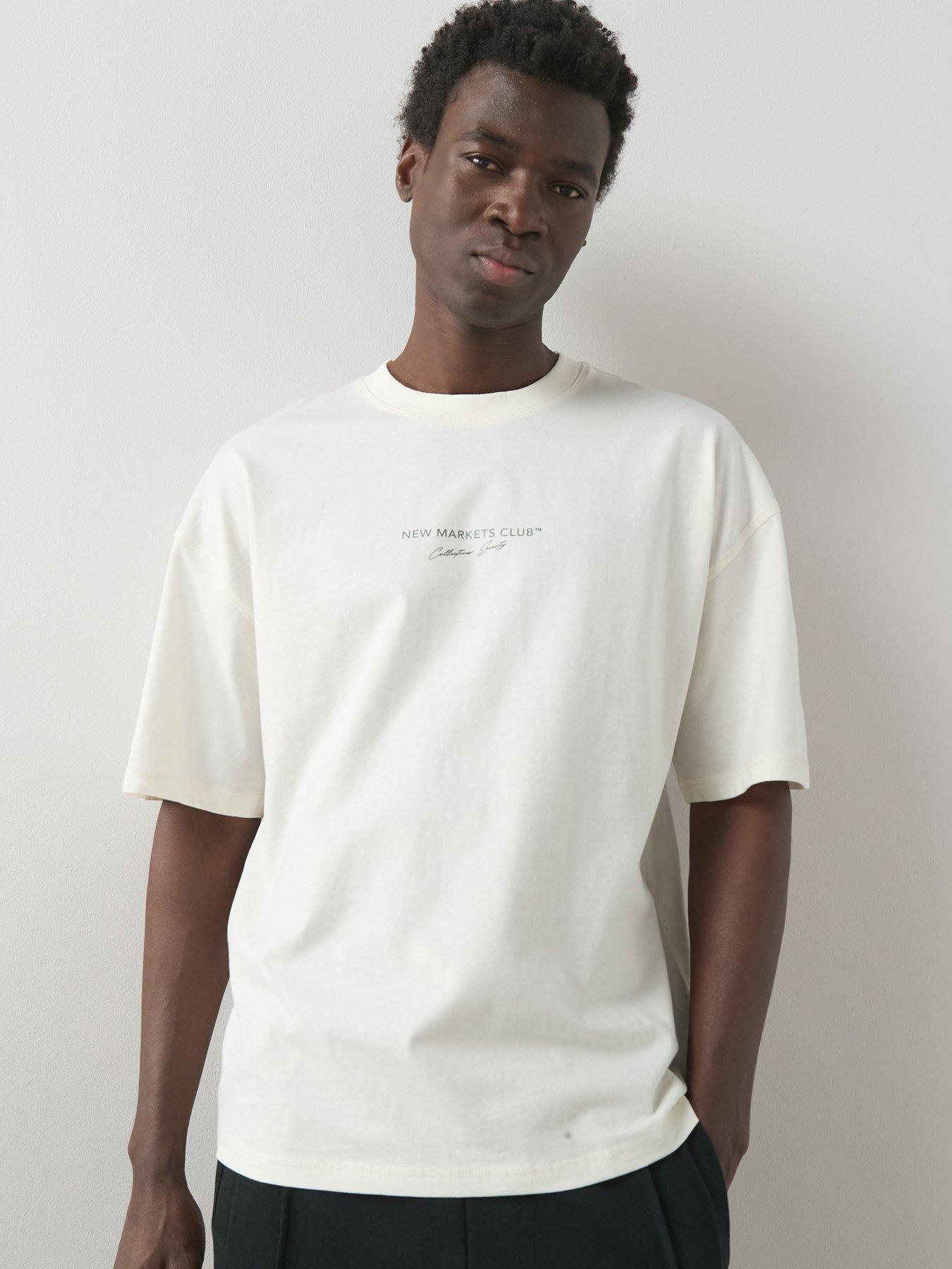 The Very Collection Pure Cotton Back Graphic Slogan T-shirt - Ecru
