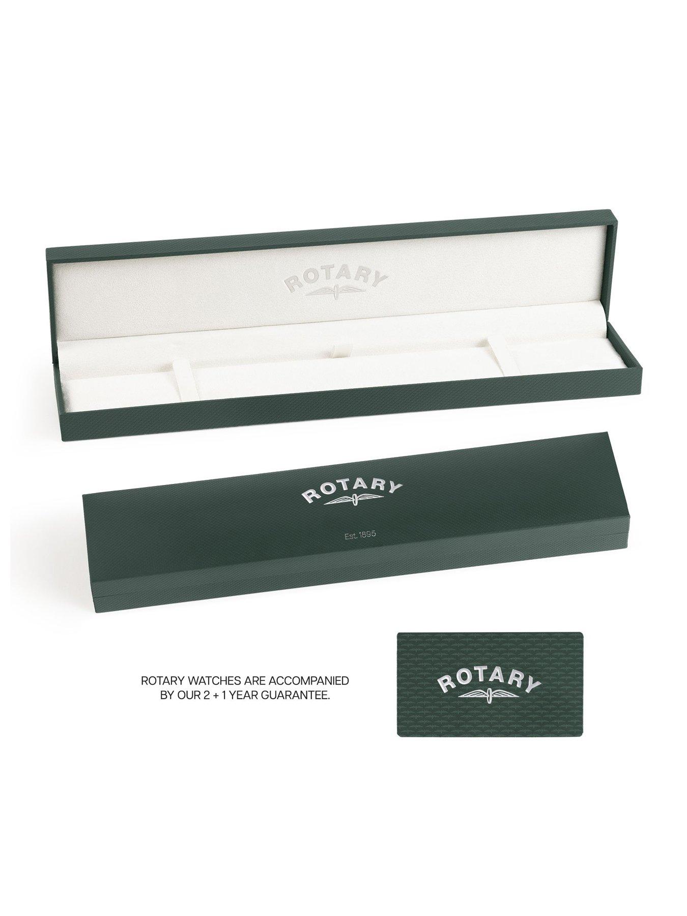 Image 2 of 2 of Rotary Men's Seamatic Eclipse 100M Water Resistance Gold Plated Stainless Steel Brown Leather Strap Watch