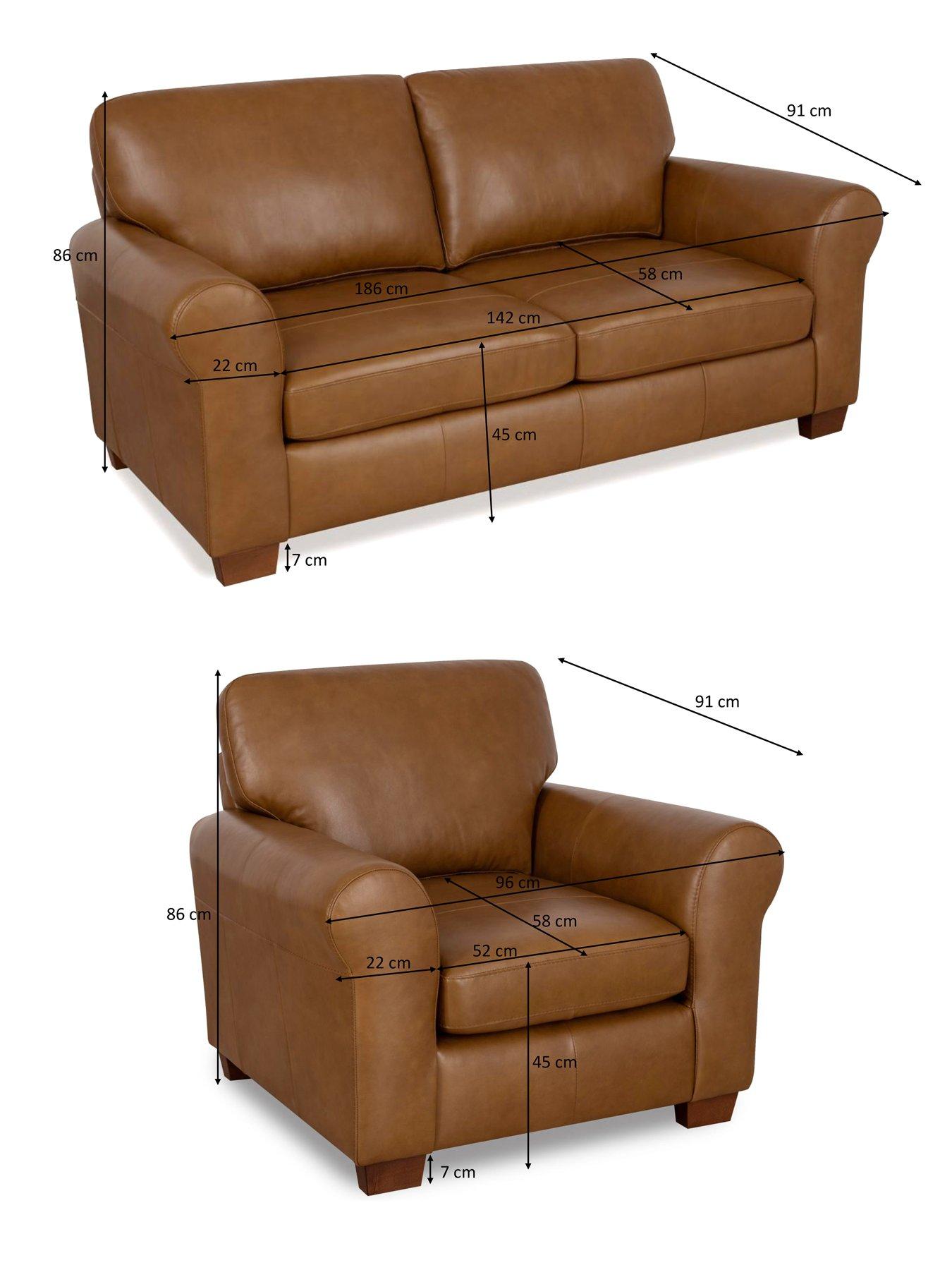Image 5 of 6 of The Very Collection Bailey Italian Leather 3 Seater Sofa + Chair Set - FSC&reg; Certified
