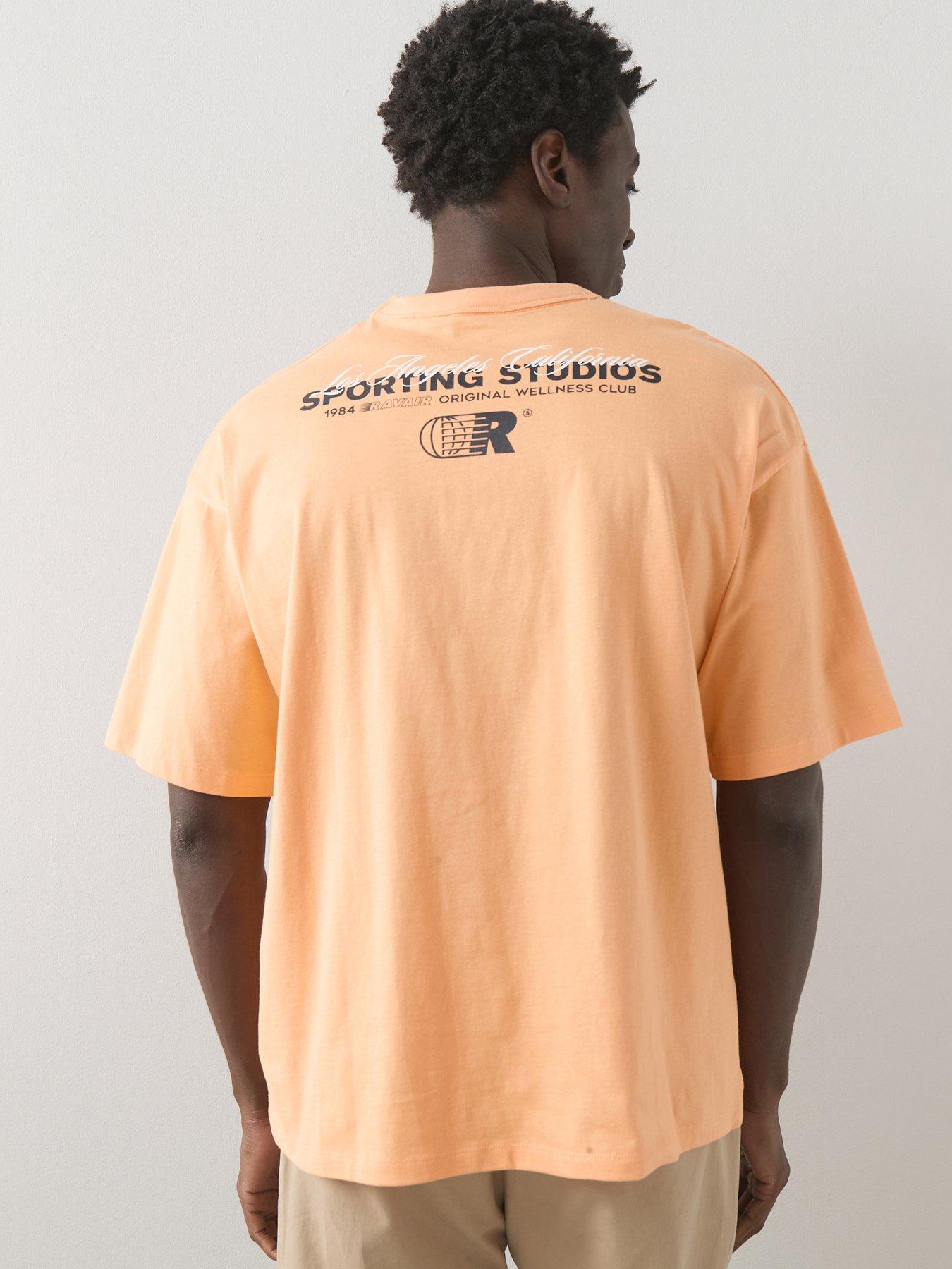 Image 2 of 5 of The Very Collection Pure Cotton Relaxed Fit Sports Graphic Detail T-shirt - Orange