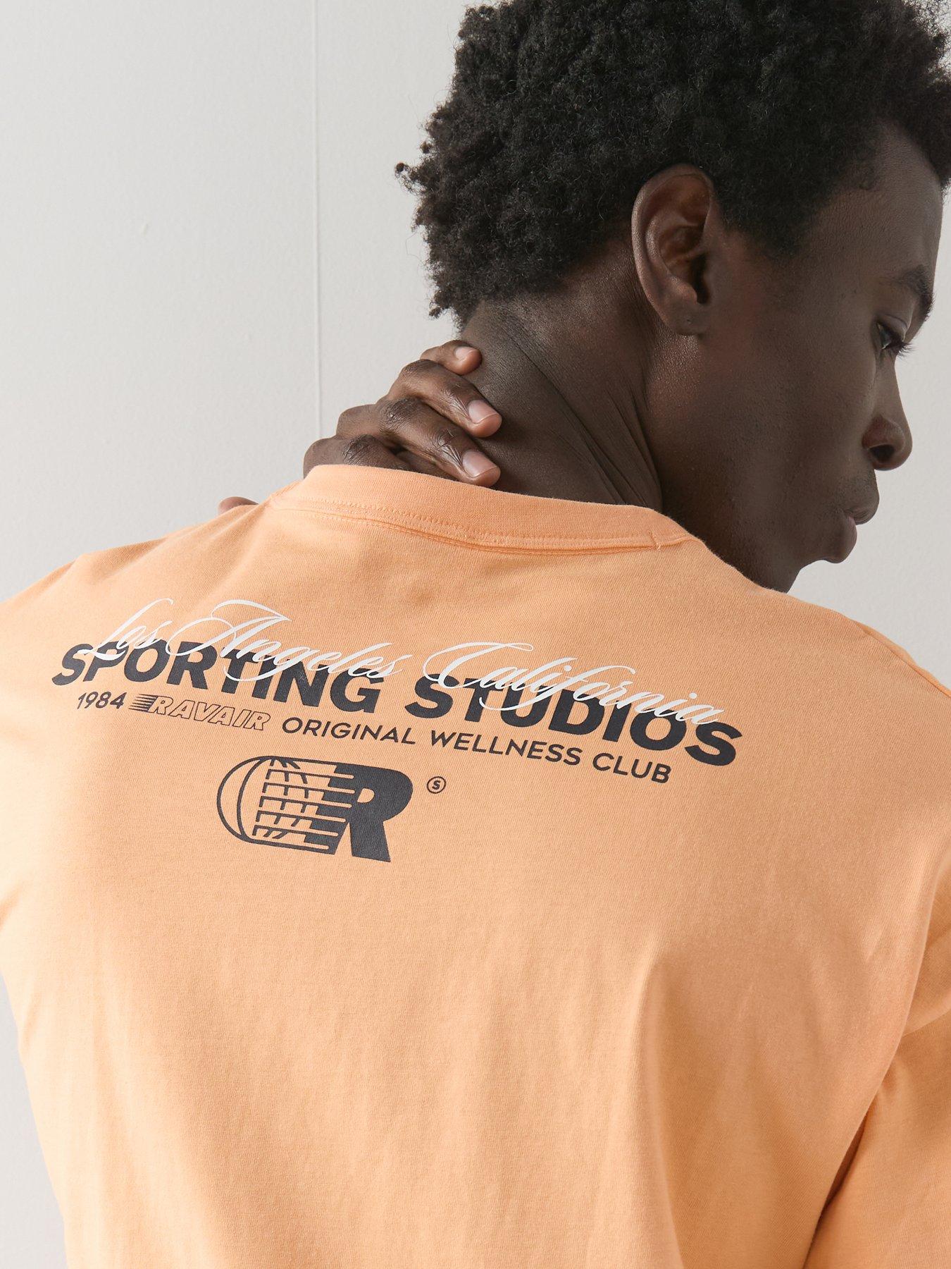 Image 4 of 5 of The Very Collection Pure Cotton Relaxed Fit Sports Graphic Detail T-shirt - Orange