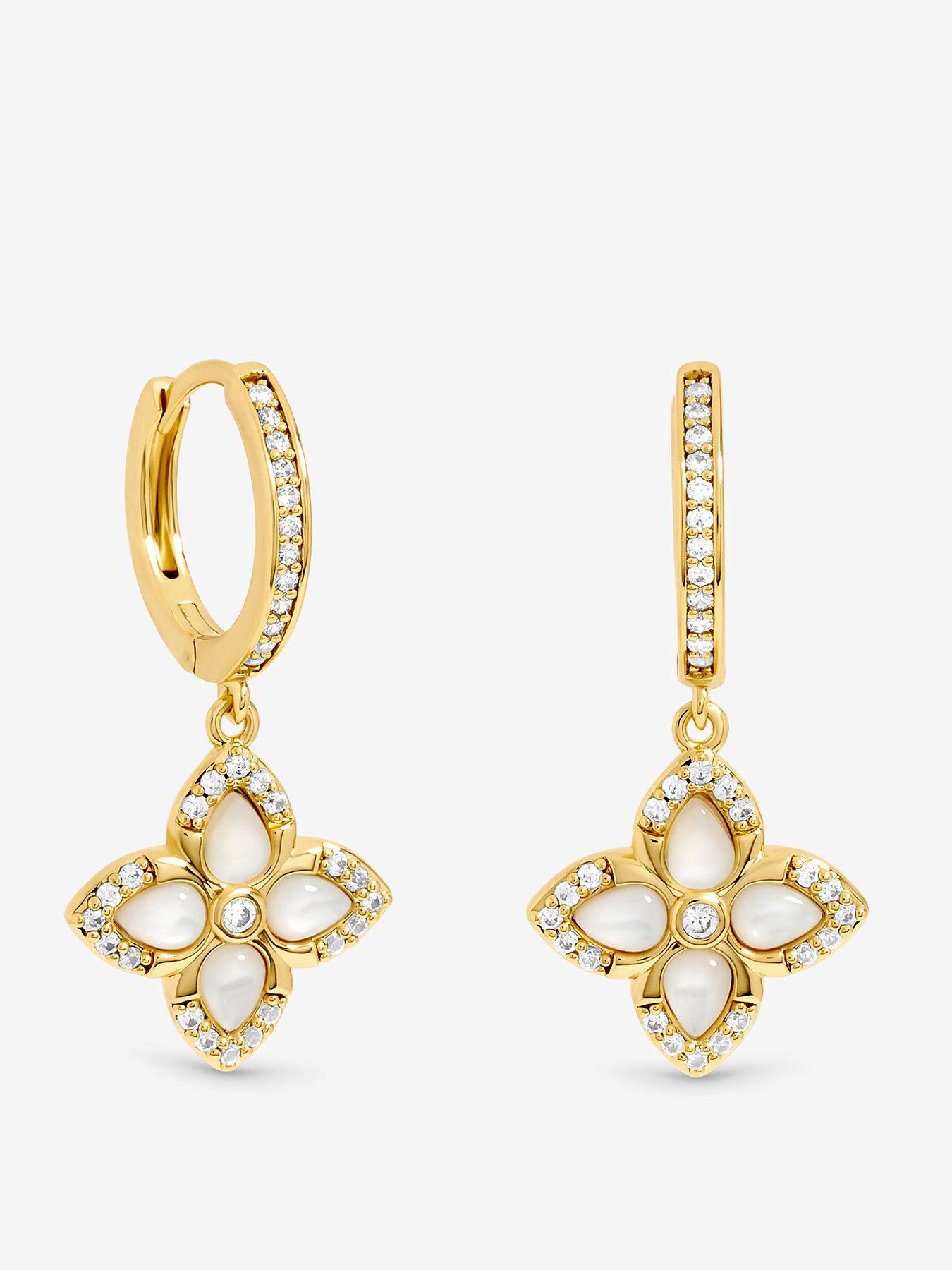 undefined 14K Gold Plated and Clover Earrings