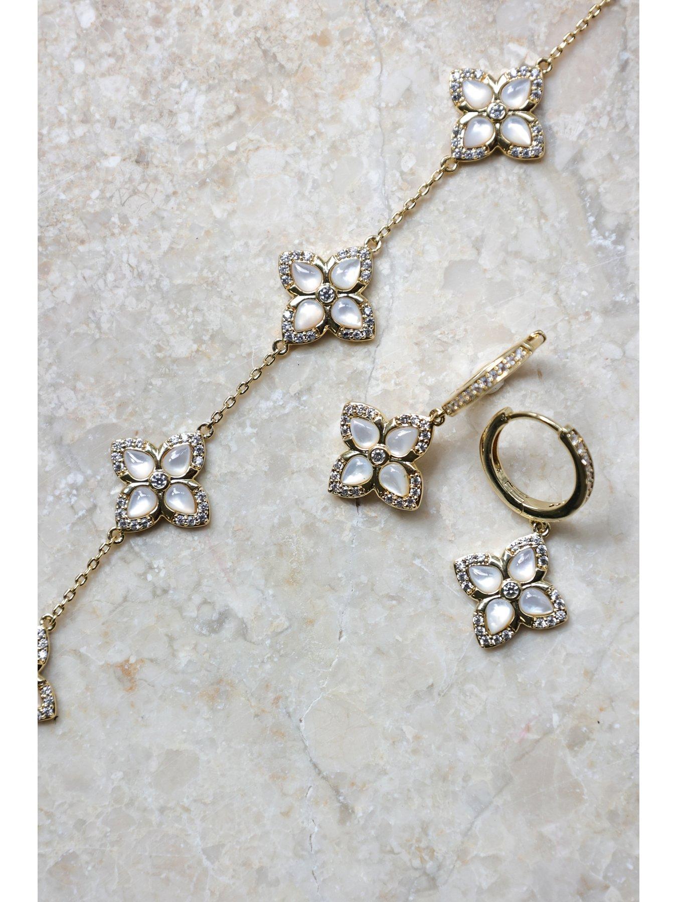 Image 4 of 5 of Jon Richard 14K Gold Plated and Clover Earrings