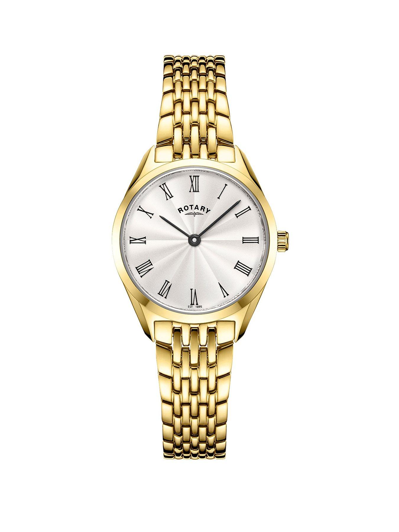 Rotary Rotary Ladie's Ultra Slim Gold Plated Stainless Steel Bracelet Watch