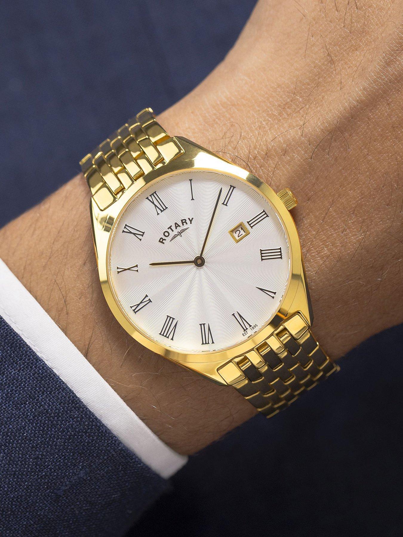 Image 2 of 3 of Rotary Rotary Men's Ultra Slim Gold Plated Stainless Steel Bracelet Watch