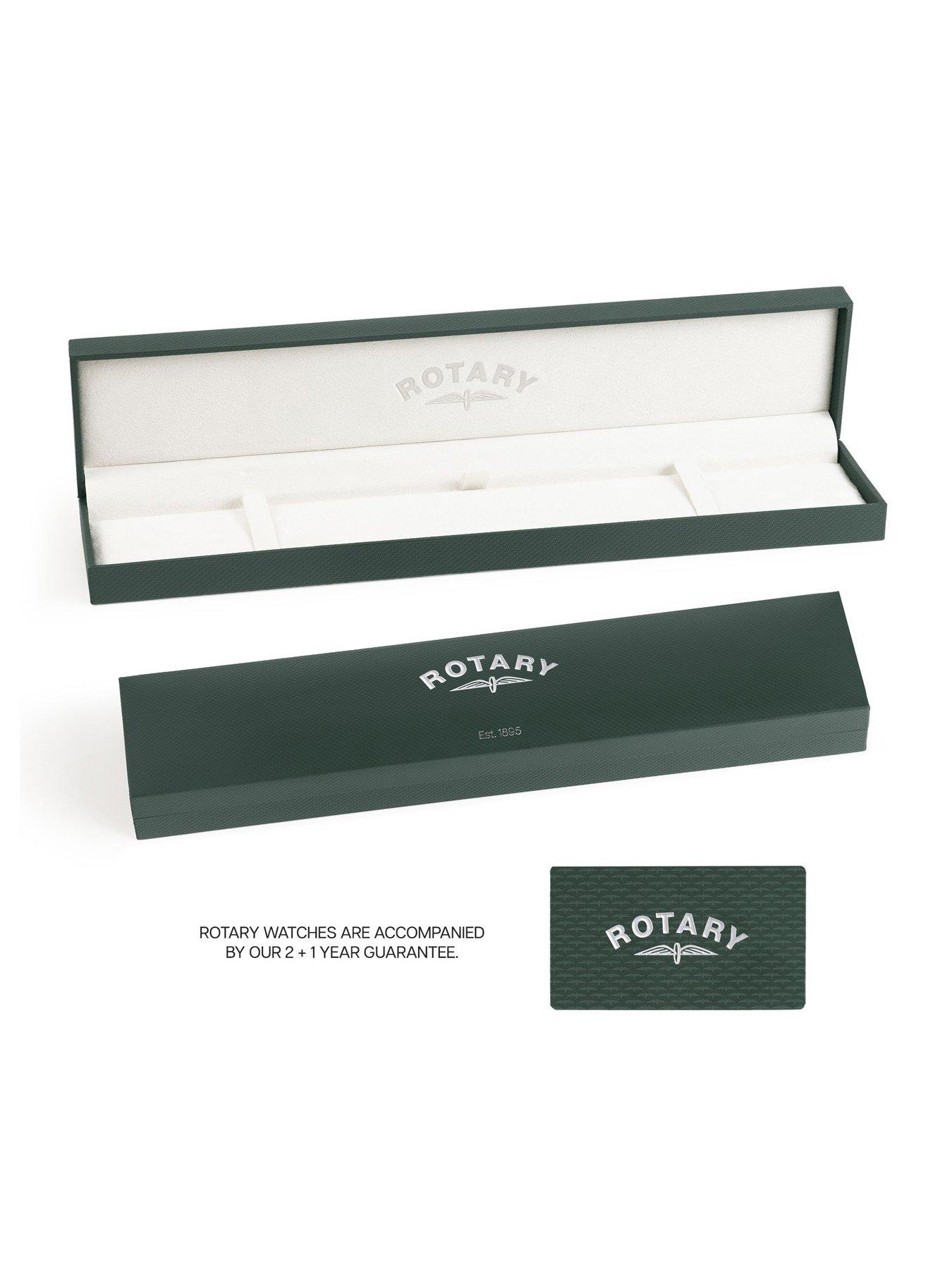 Image 2 of 2 of Rotary Rotary Men's Heritage Astoria Rectangular Gold Plated Stainless Steel Case Black Leather Strap Watch