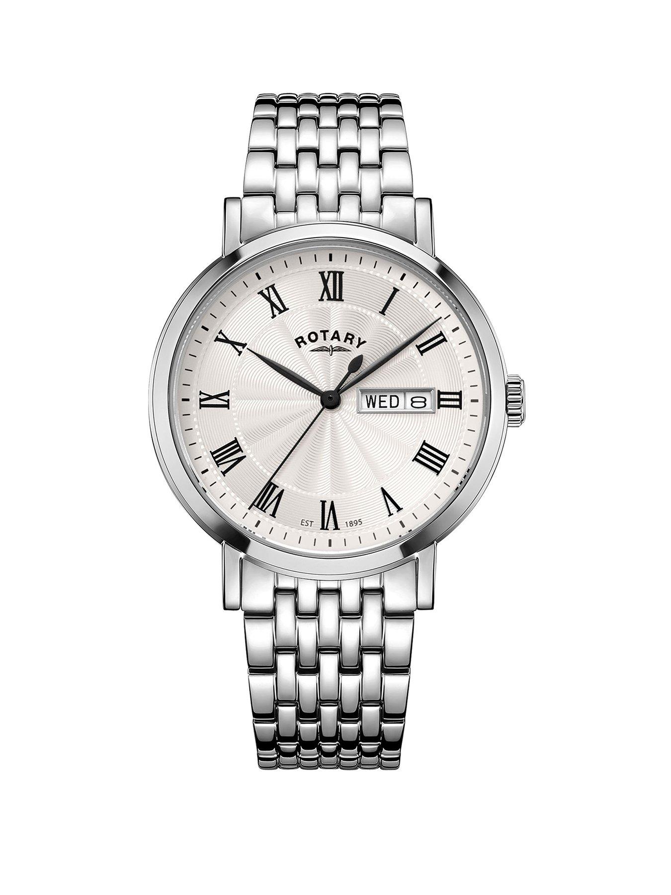 rotary-mens-heritage-roman-numeral-stainless-steel-bracelet-watch