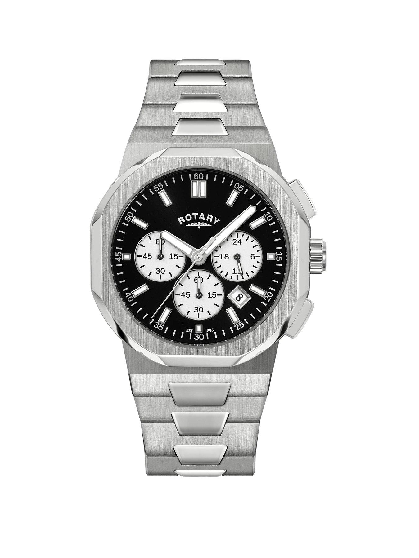 Rotary Men's Regent Chronograph Two Tone Plated Stainless Steel Bracelet Watch