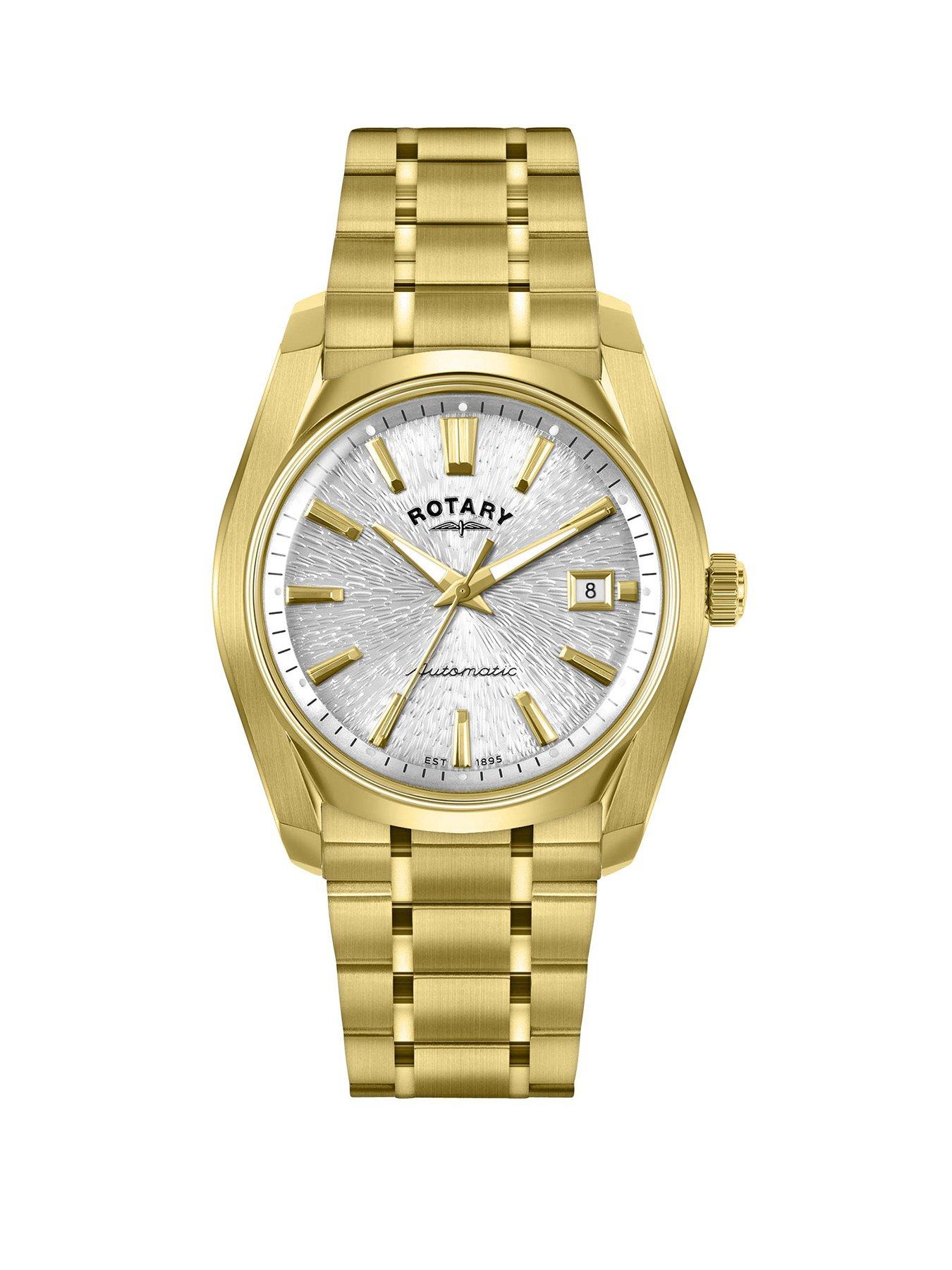 Rotary Men's Lumen Gold Plated Stainless Steel Bracelet Watch