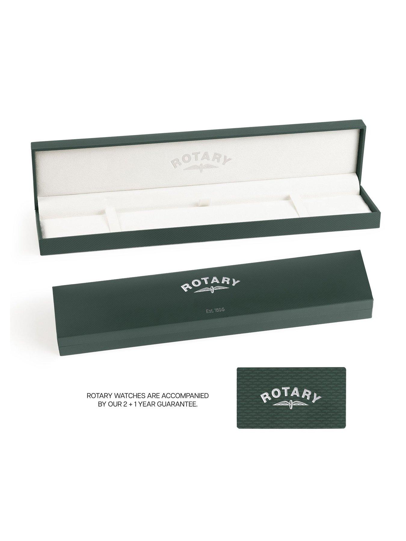Image 3 of 3 of Rotary Rotary Men's Ultra SlimStainless Steel Brown Leather Strap Watch