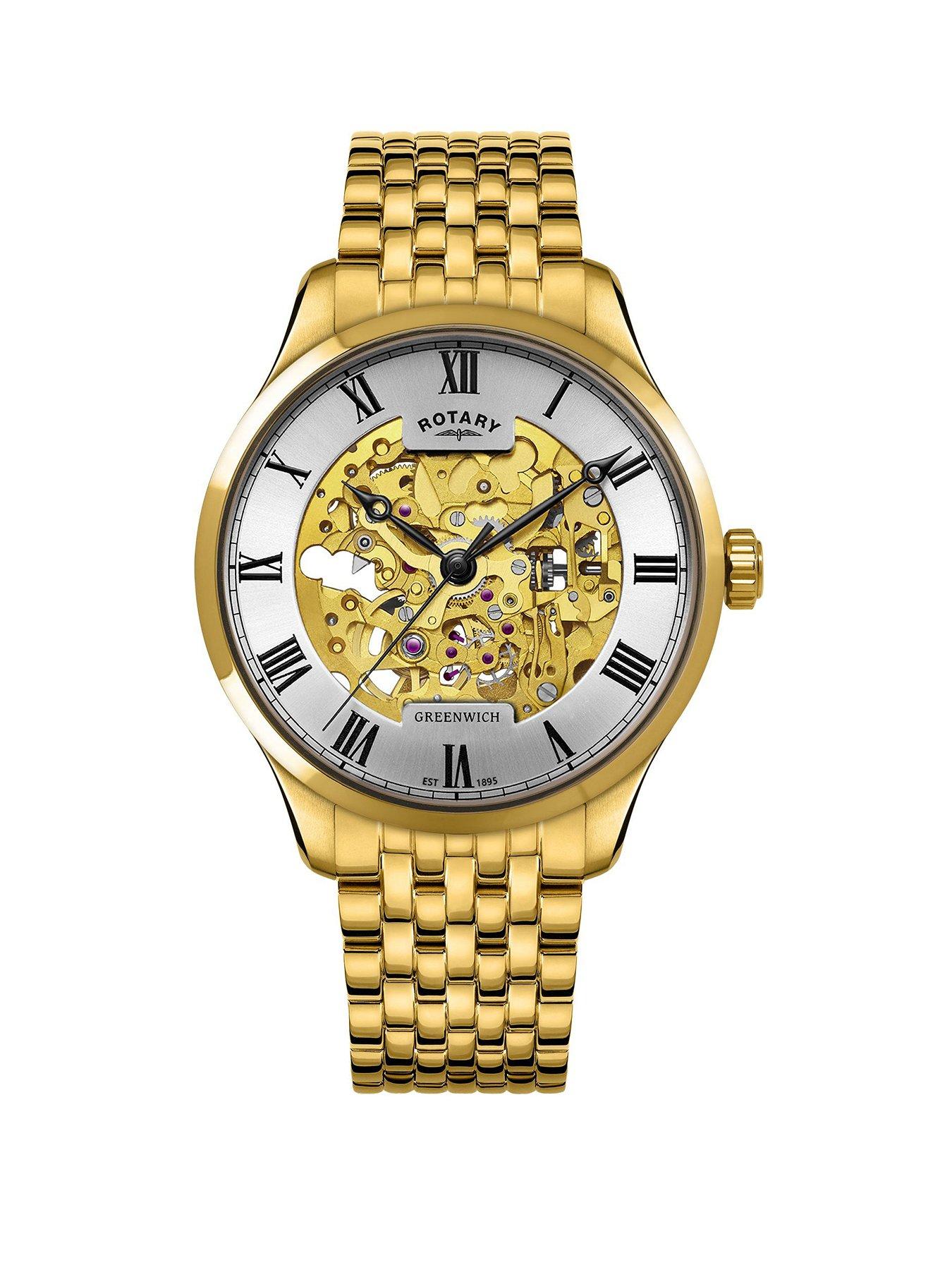 Rotary Men's Greenwich Gold Plated Stainless steel Bracelet Watch