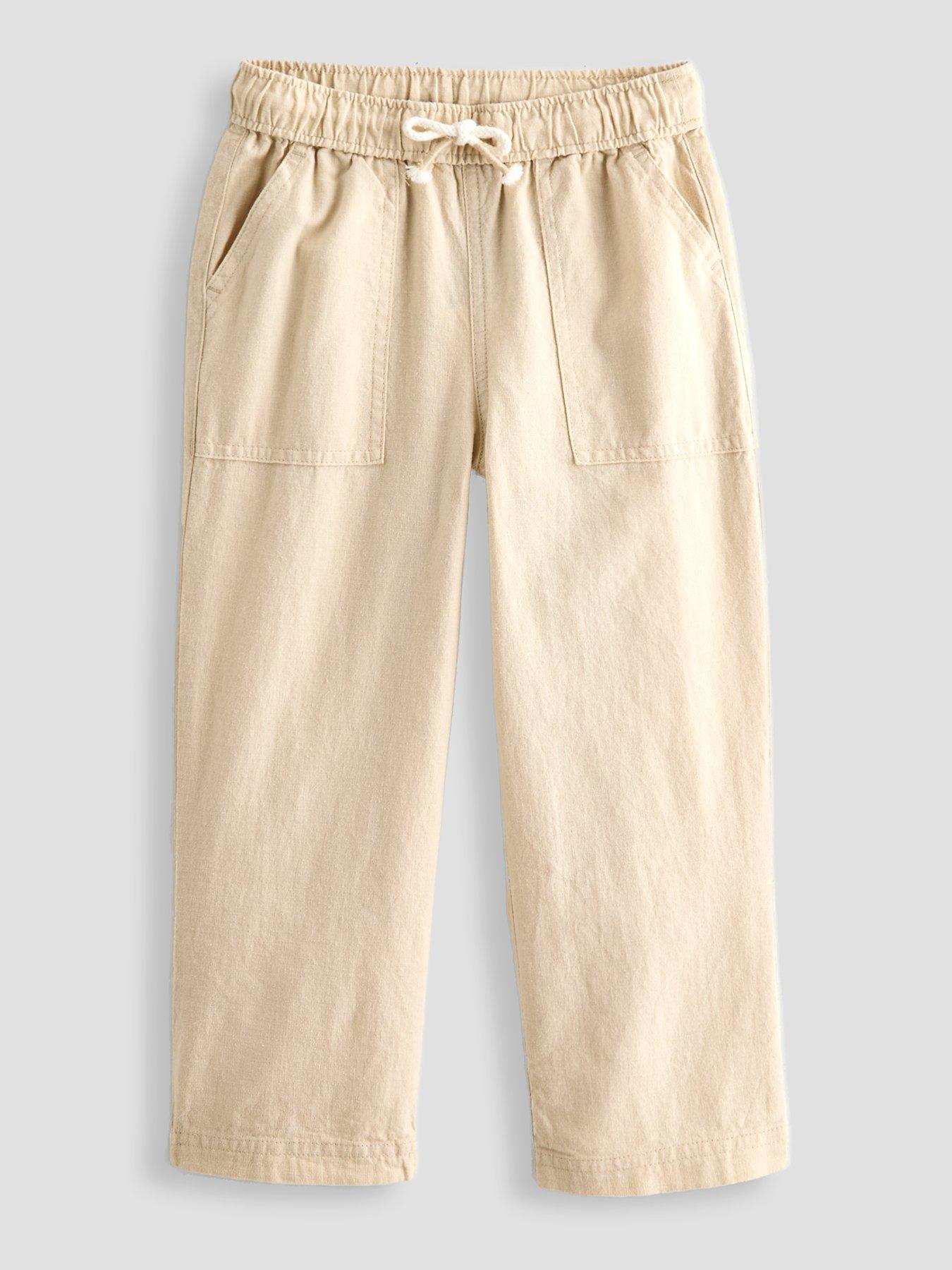 Image 1 of 5 of The Very Collection Boys Linen Look Trousers - Stone Beige