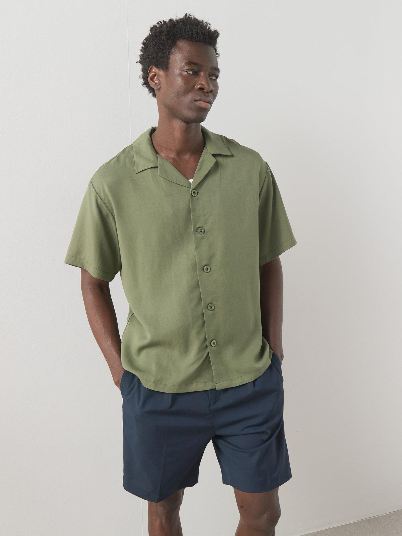 The Very Collection Boxy Fit Short Sleeve Shirt - Khaki