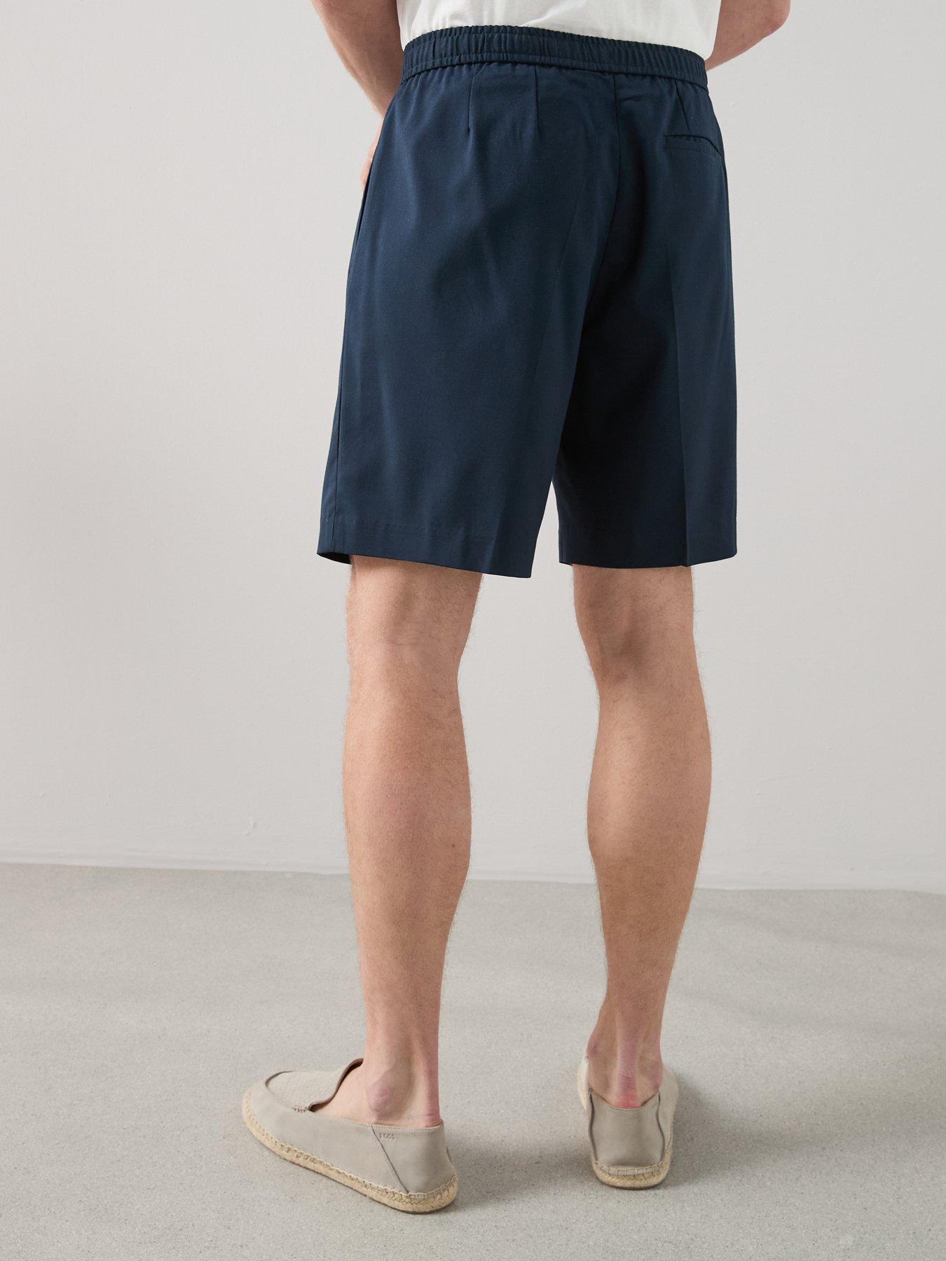 Image 2 of 6 of The Very Collection Pleated Shorts - Navy