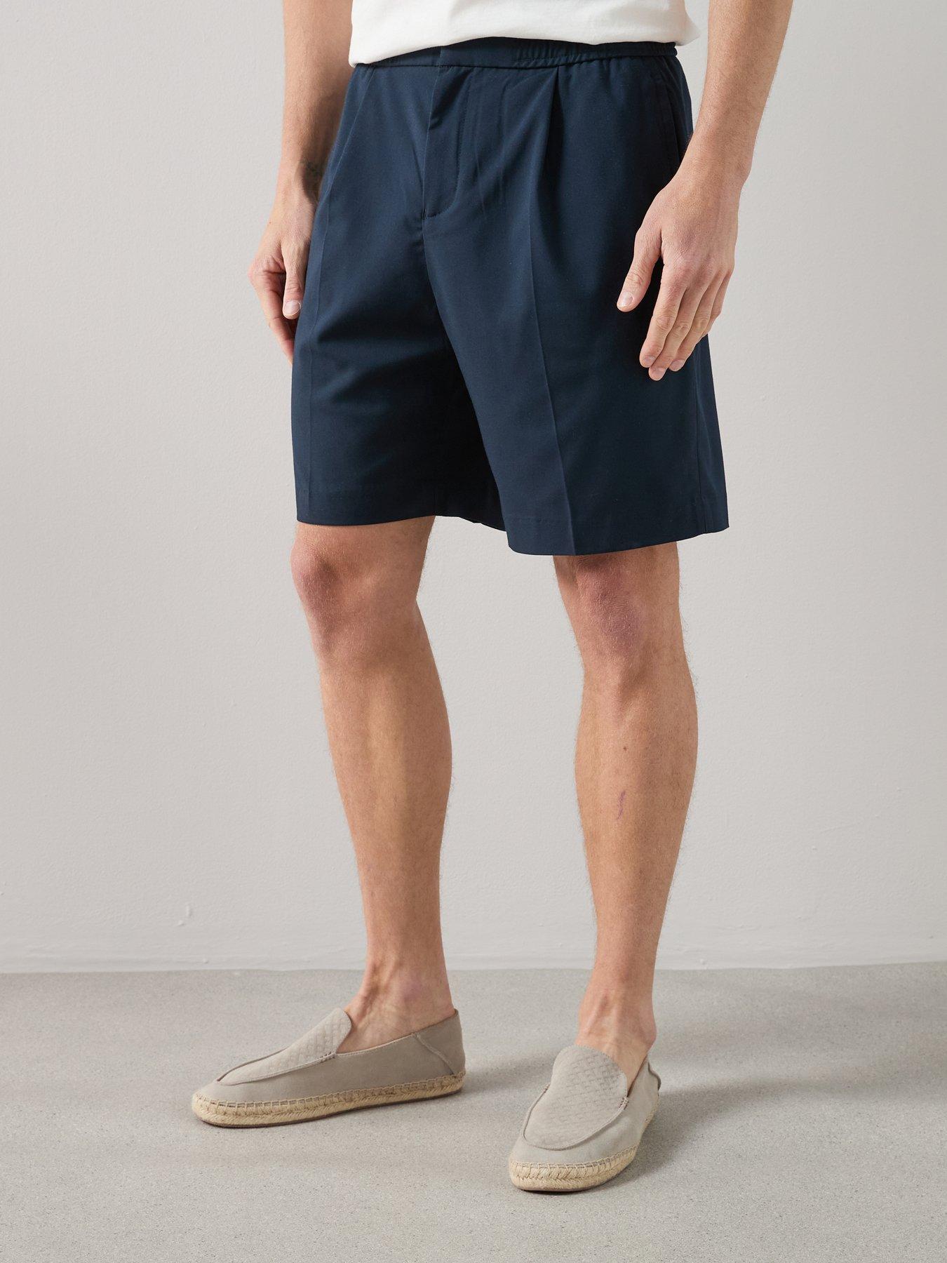 Image 3 of 6 of The Very Collection Pleated Shorts - Navy