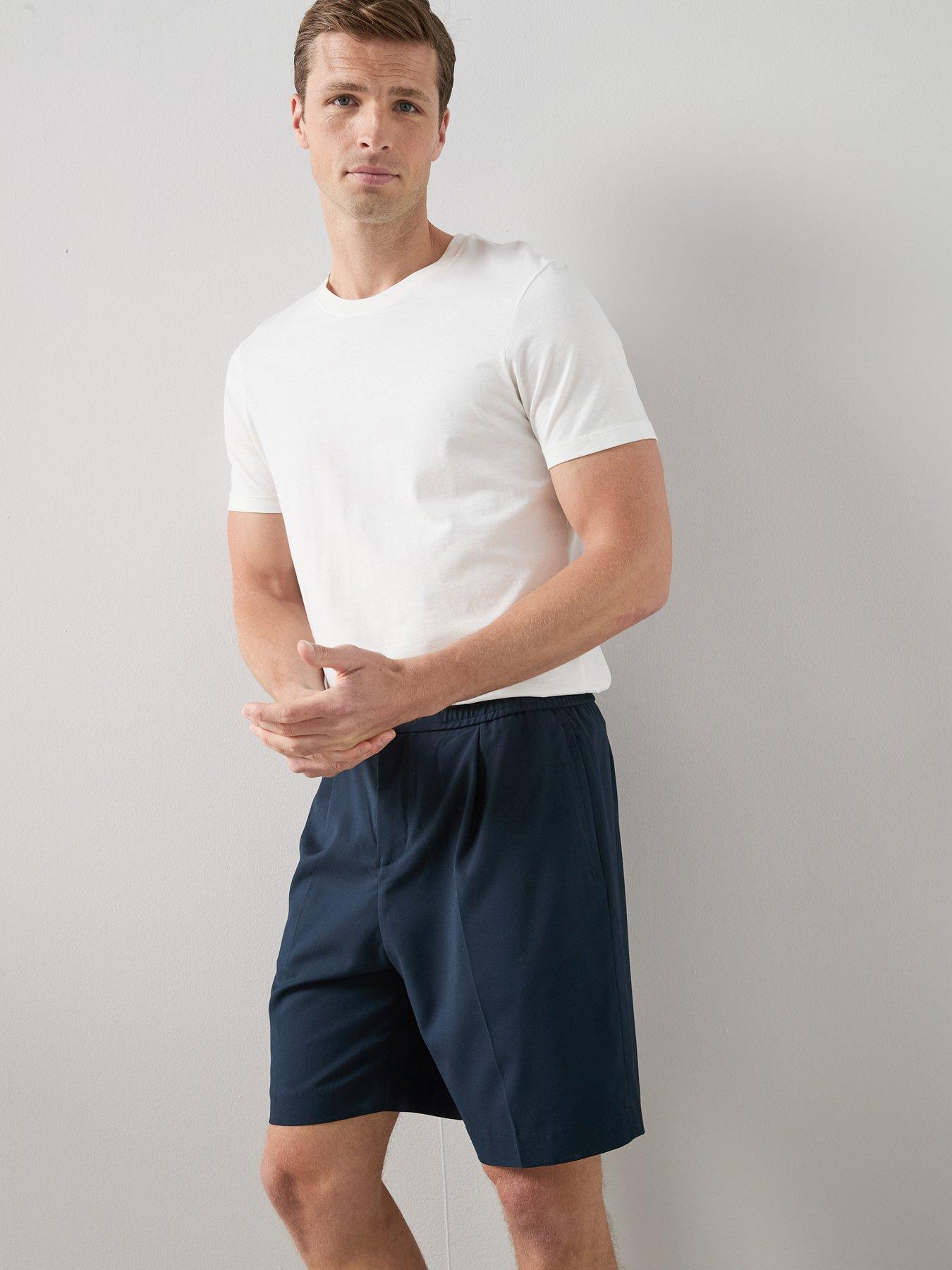 Image 6 of 6 of The Very Collection Pleated Shorts - Navy