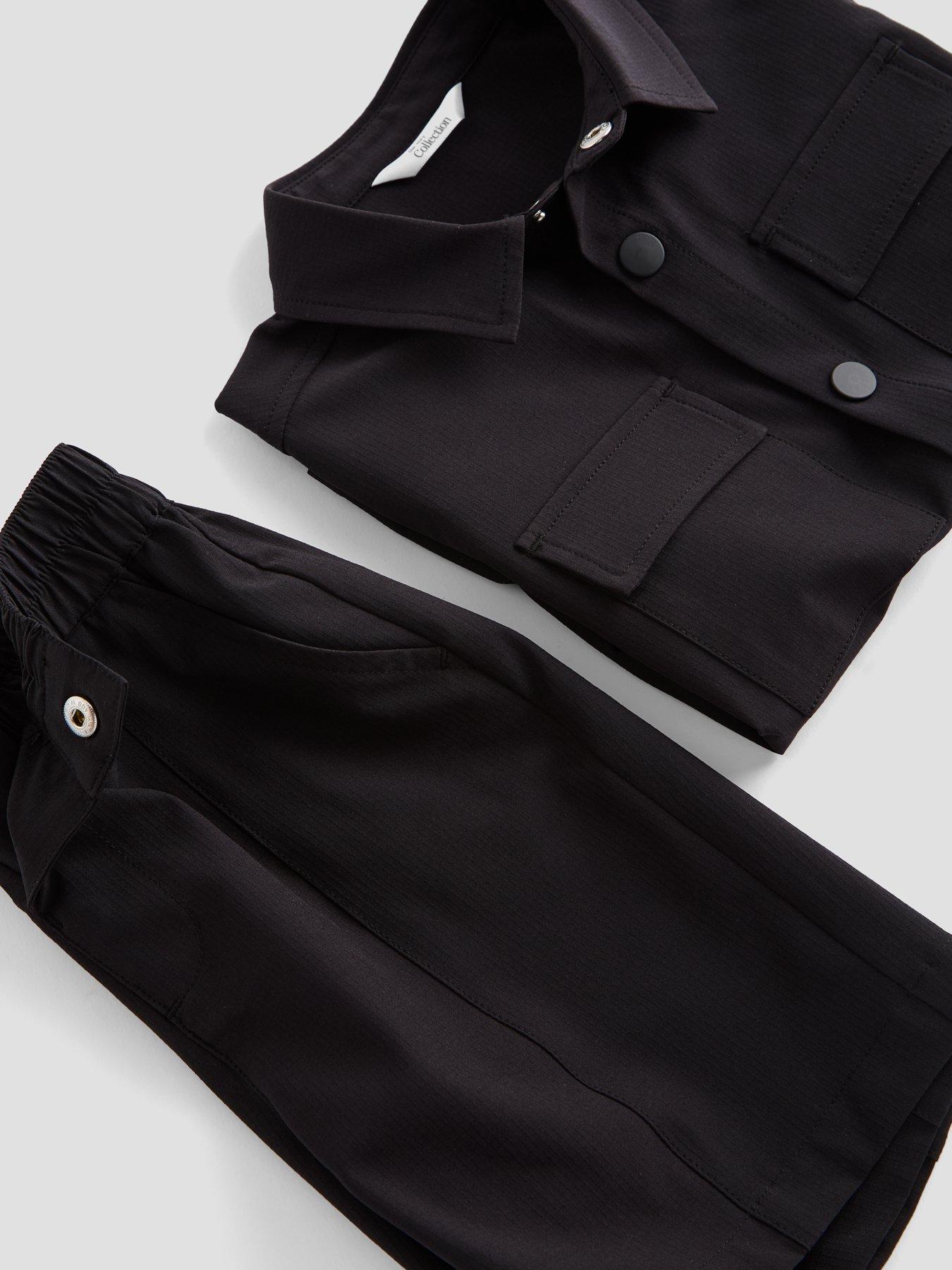 Image 5 of 5 of The Very Collection Boys Technical Cargo&nbsp;Shirt &amp; Shorts&nbsp;Outfit Set - Black
