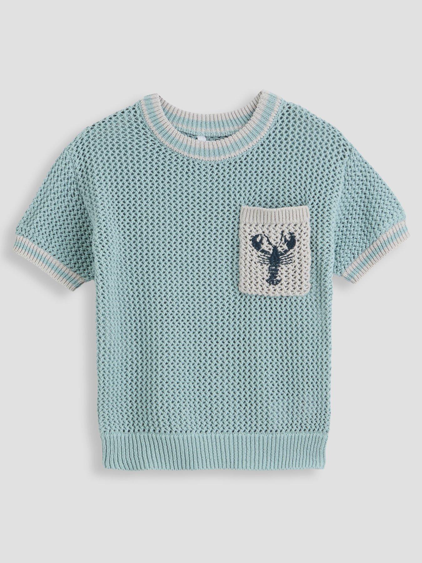 The Very Collection Boys Crochet Lobster Top - Cream