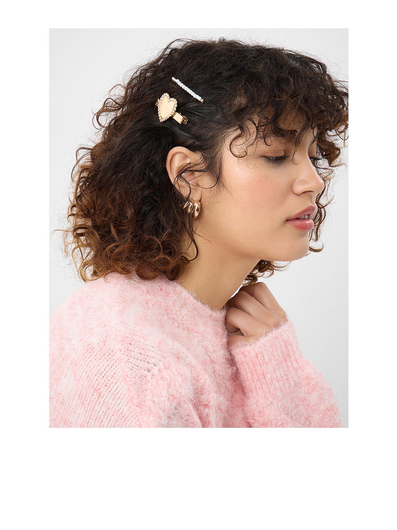  image of accessorize-2-x-pearl-heart-slides-gold