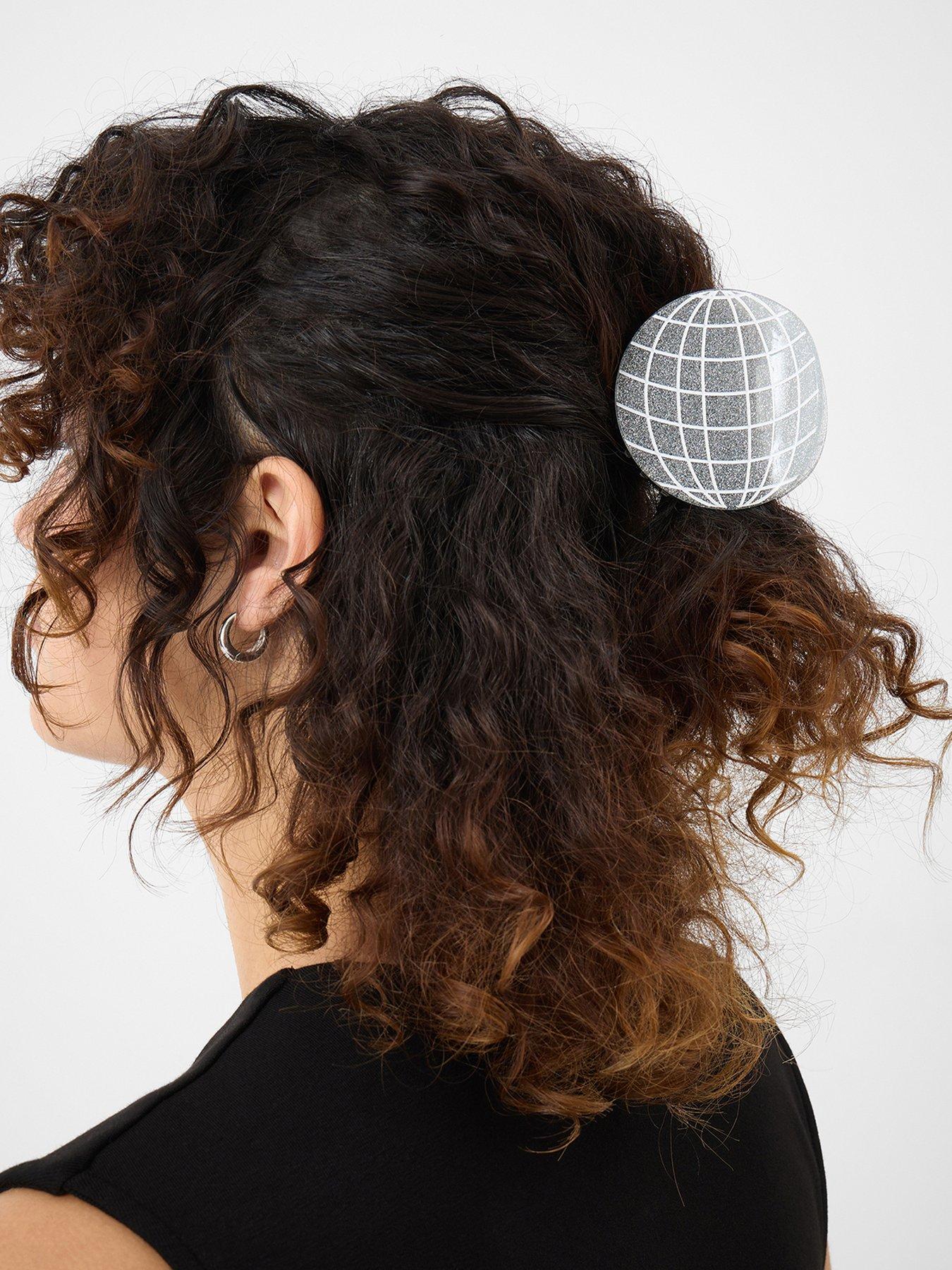 Image 2 of 3 of Accessorize Disco Ball Claw Clip - Silver