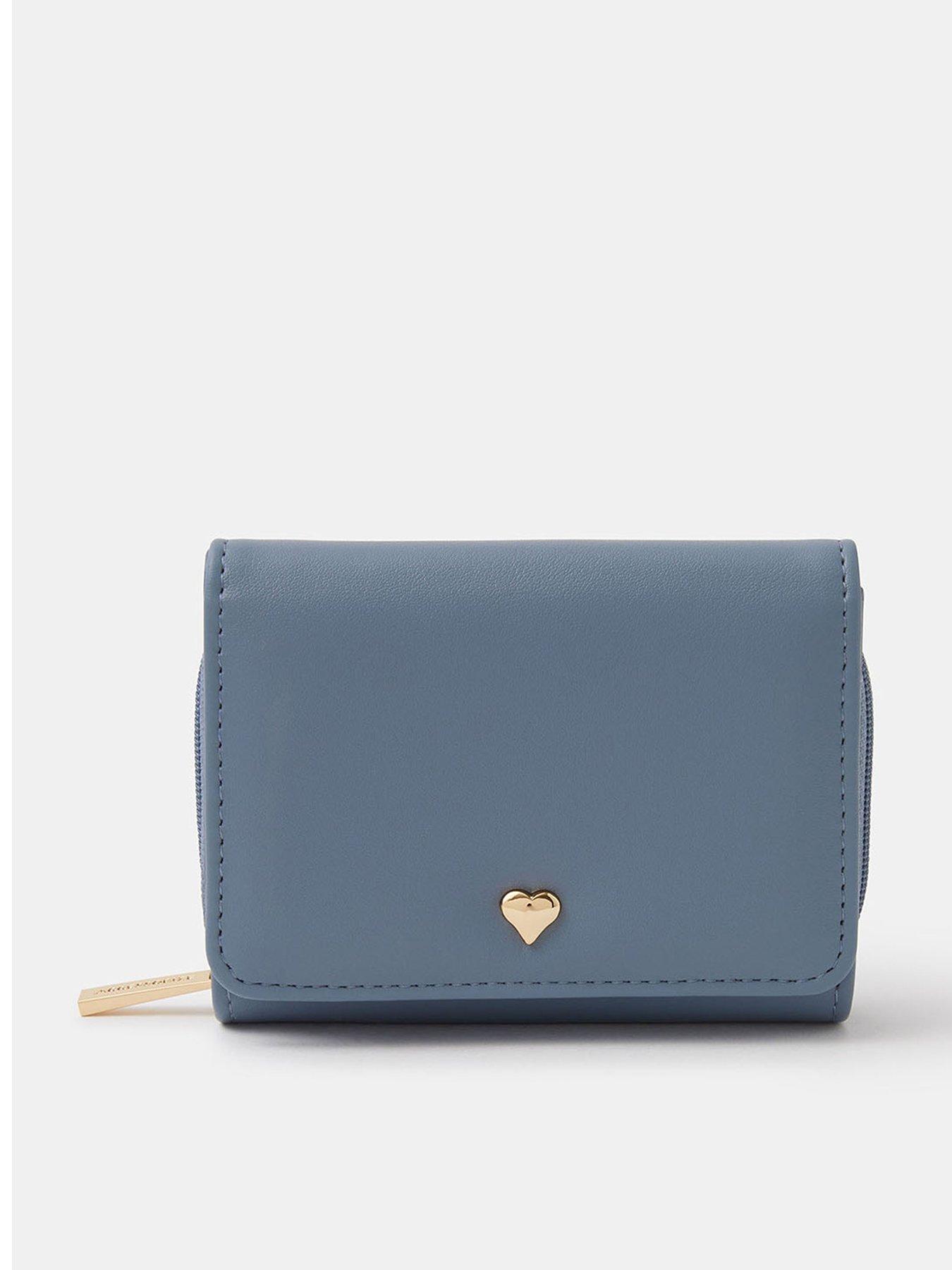 Image 1 of 4 of Accessorize Heart Charm Purse - Blue