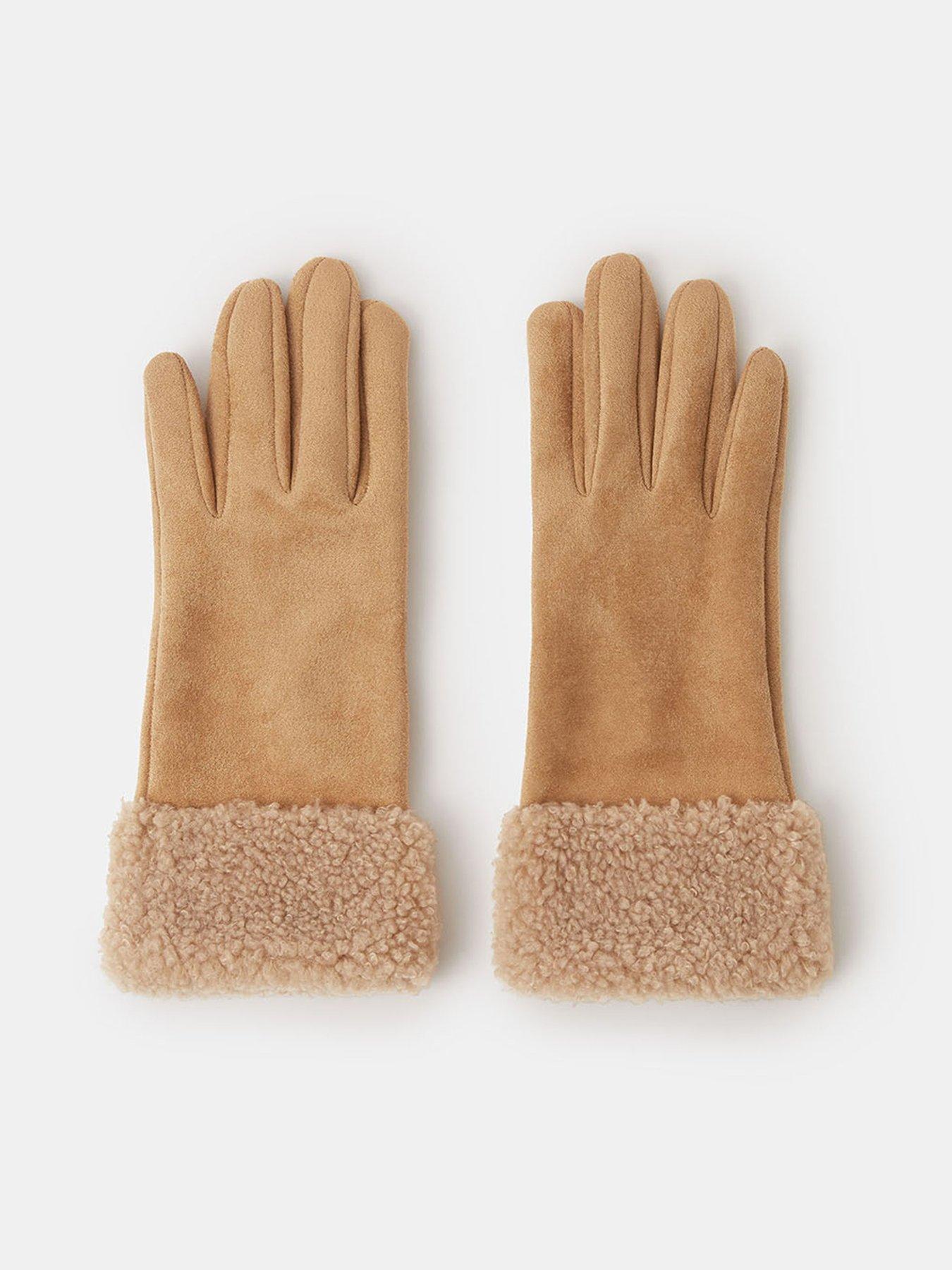 Accessorize Shearling Tan Glove - Brown