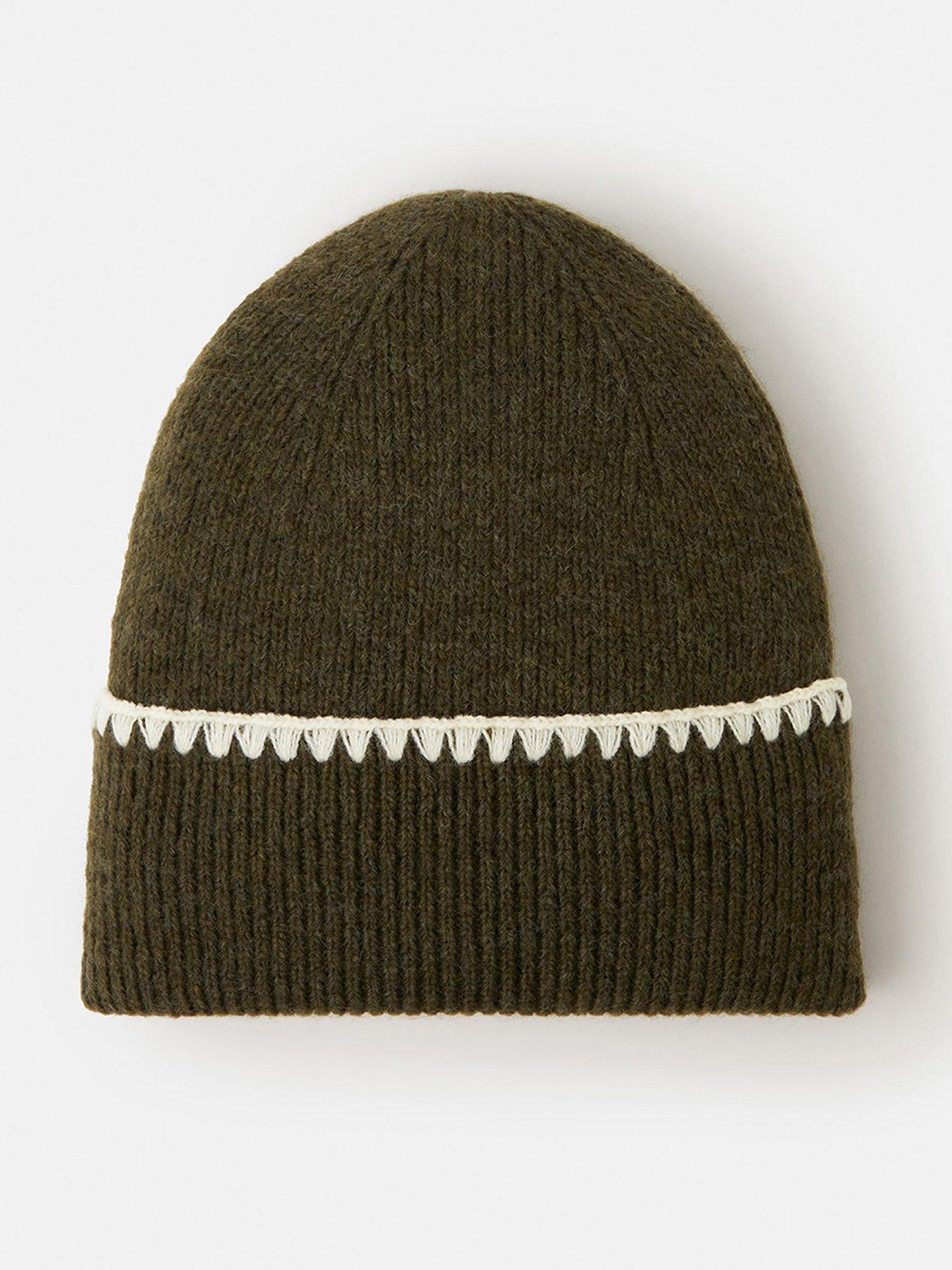 Accessorize Whipstitch Beanie Hat - Green