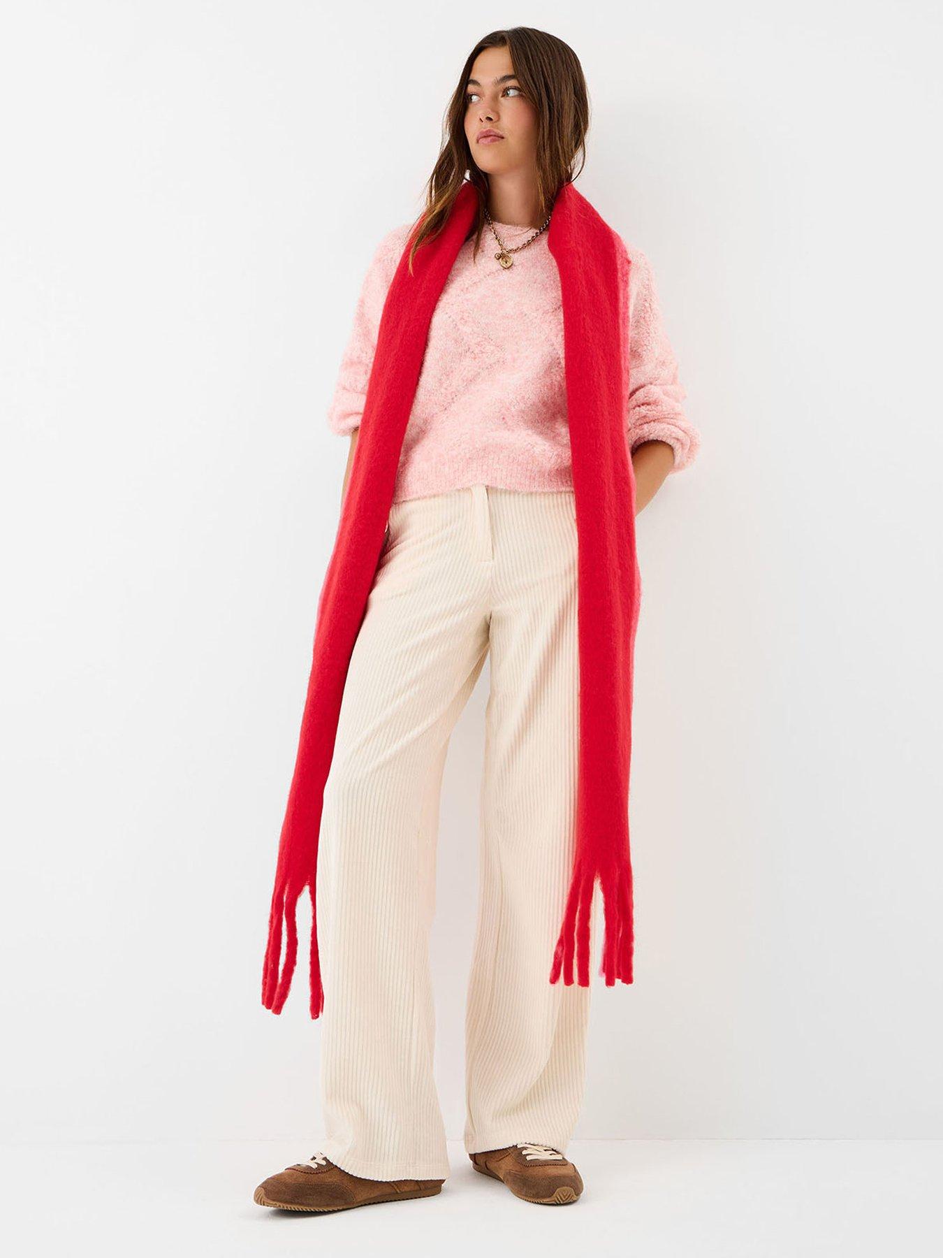  image of accessorize-super-fluffy-scarf-red