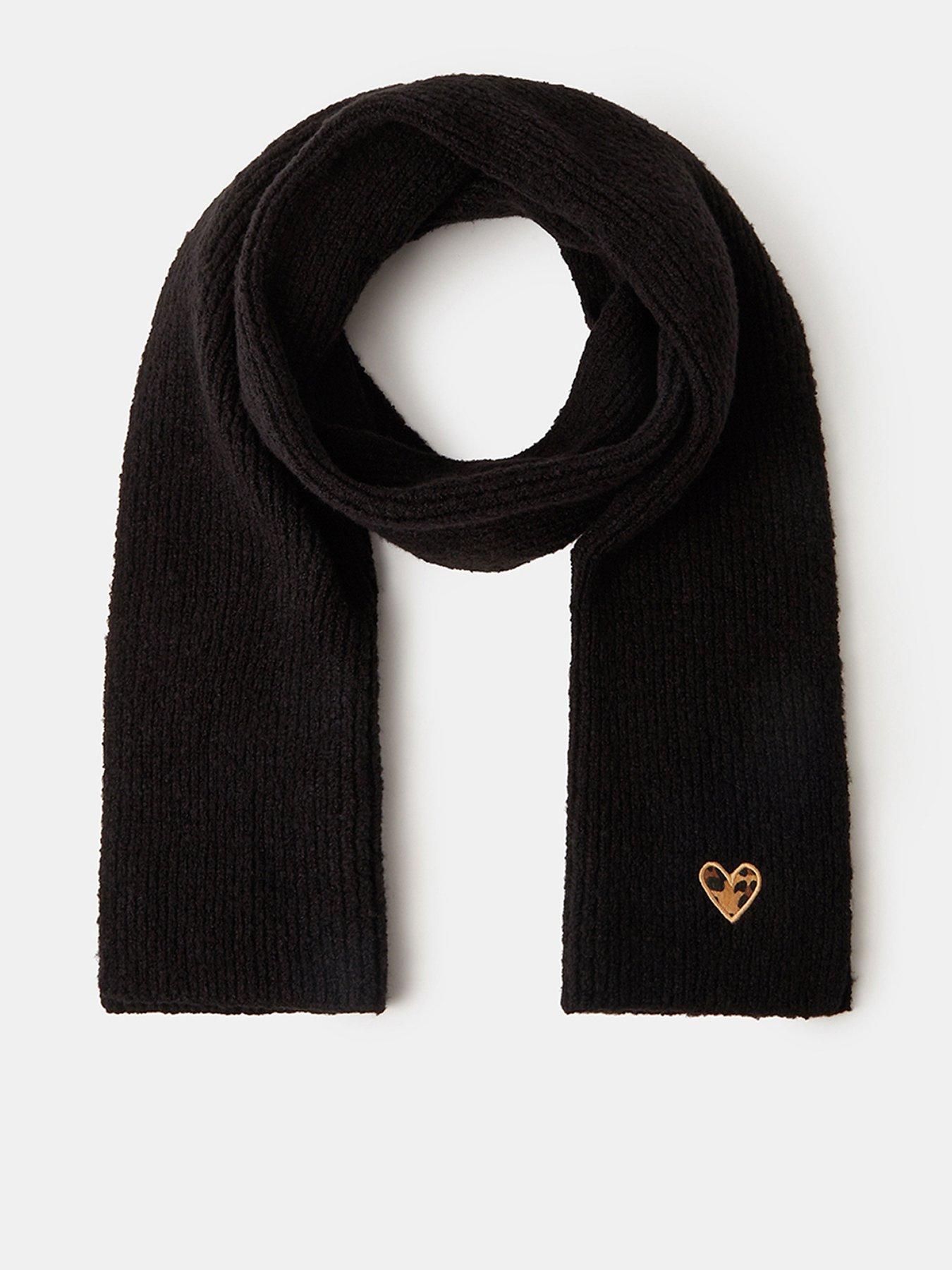 Image 1 of 3 of Accessorize Leopard Heart Scarf - Multi