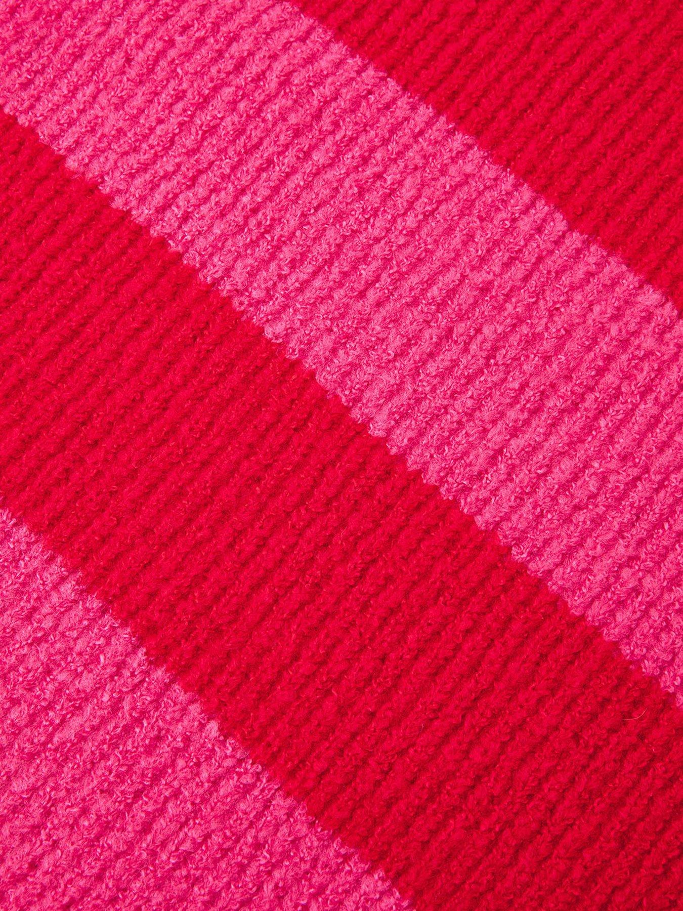  image of accessorize-knitted-scarf-pinkred