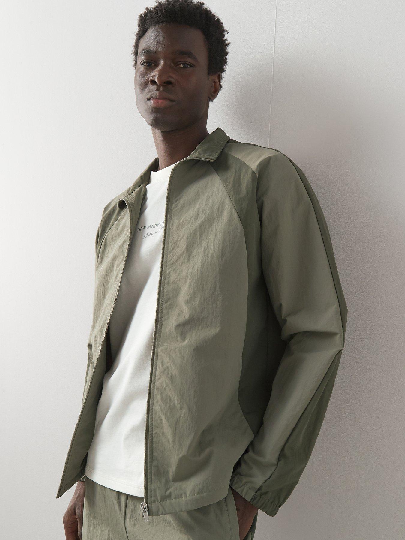  image of the-very-collection-tech-zip-through-shell-jacket-green
