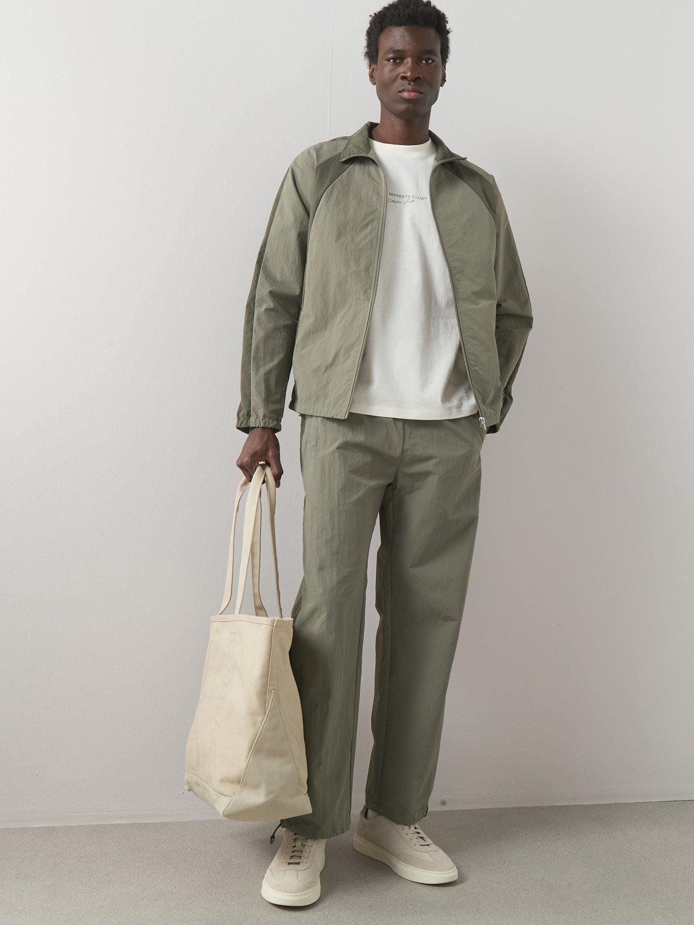  image of the-very-collection-tech-zip-through-shell-jacket-green