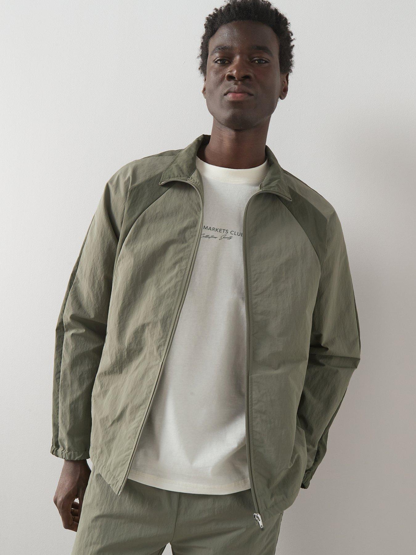  image of the-very-collection-tech-zip-through-shell-jacket-green