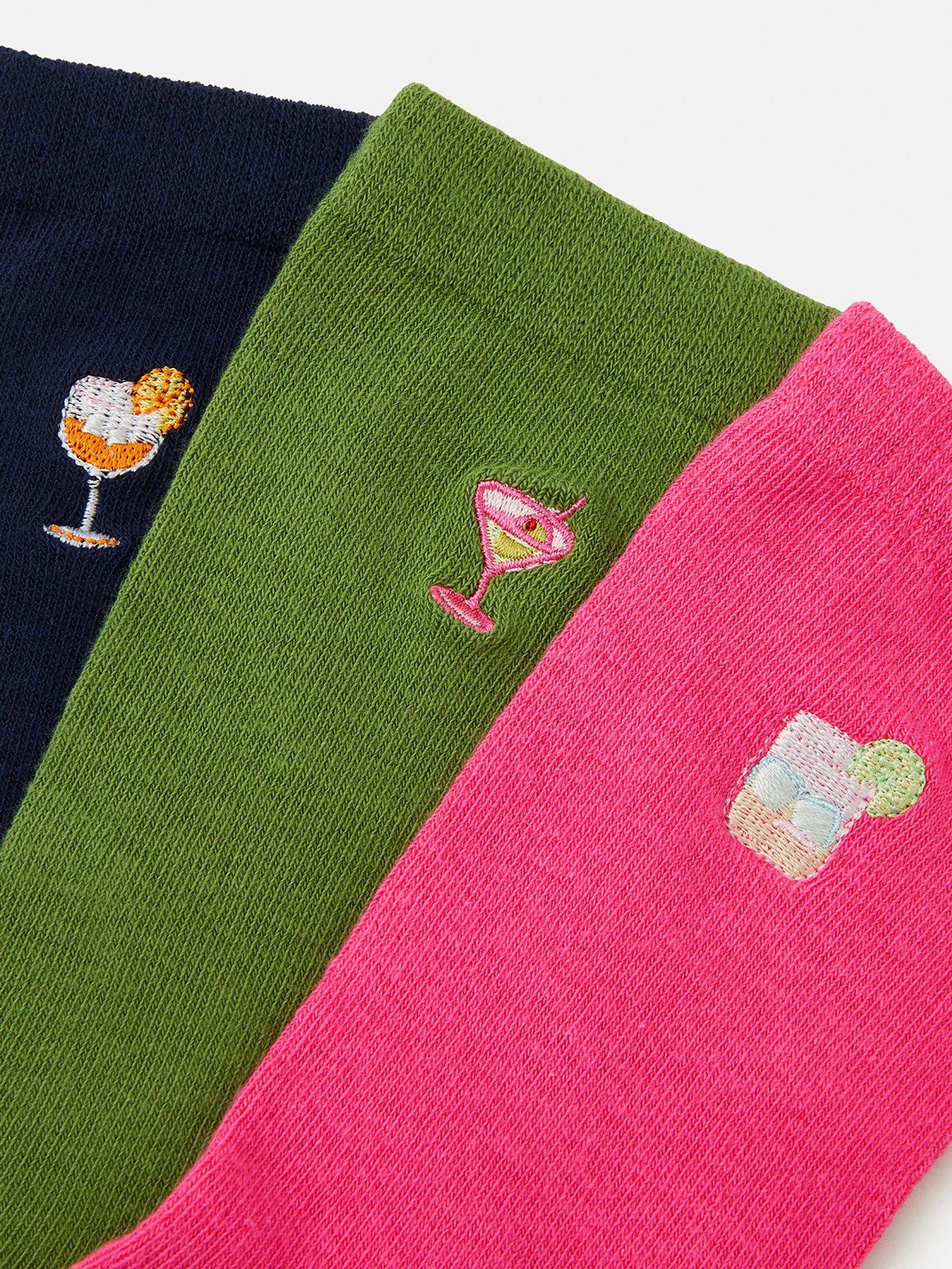Accessorize 3-Pack Cocktail Socks Gift Box - Multi | Littlewoods