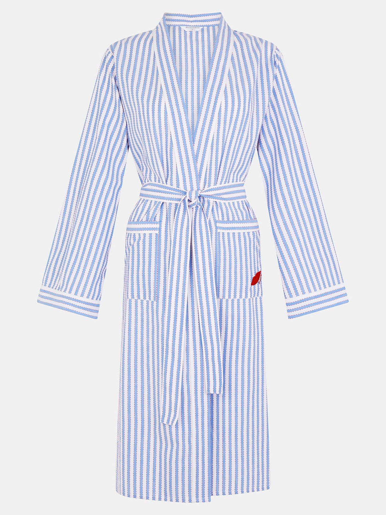Accessorize Stripe Robe - Blue