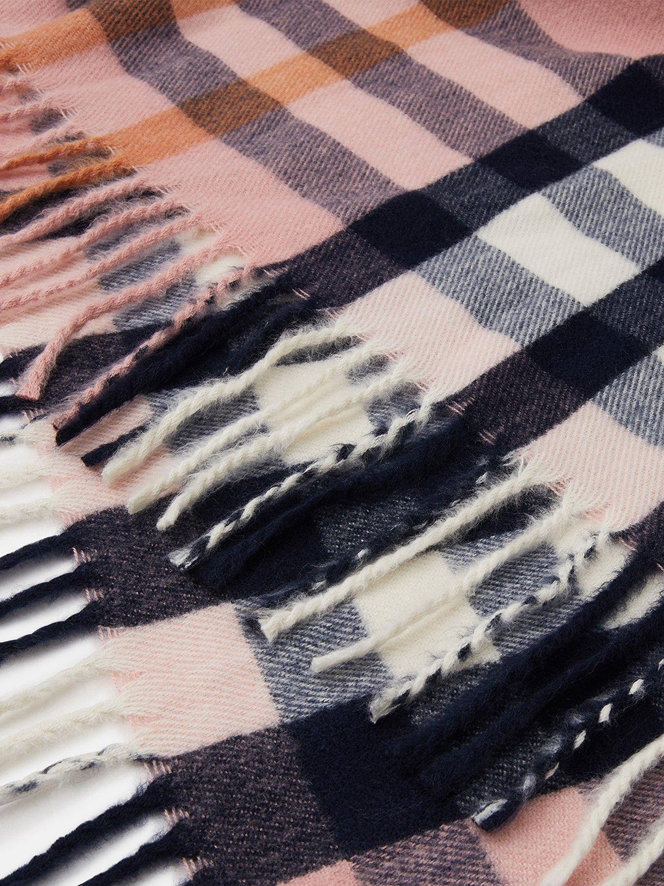  image of accessorize-york-check-blanket-scarf-pink