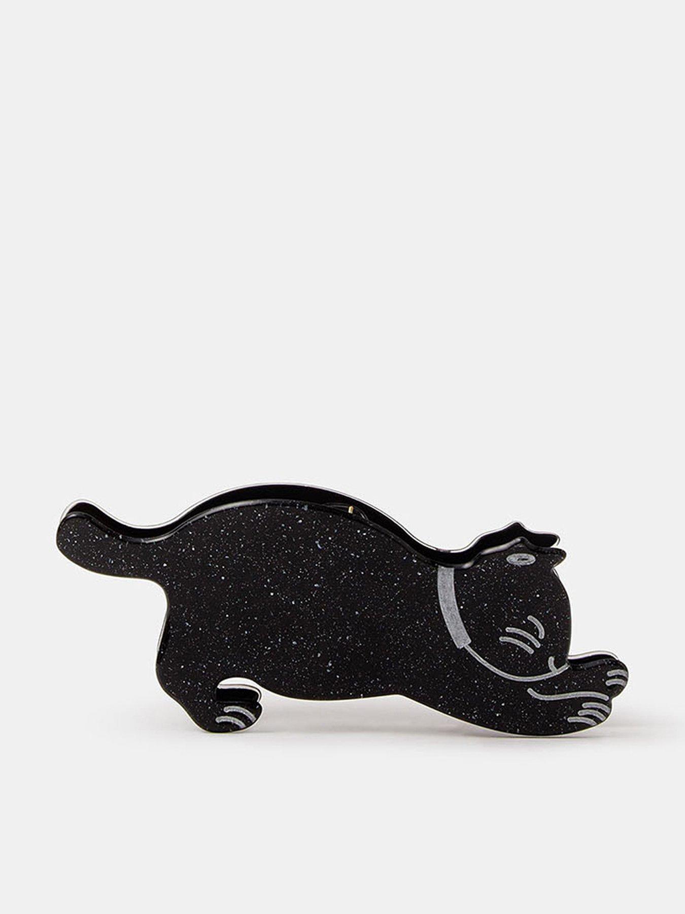 front image of accessorize-casper-cat-claw-clip-black