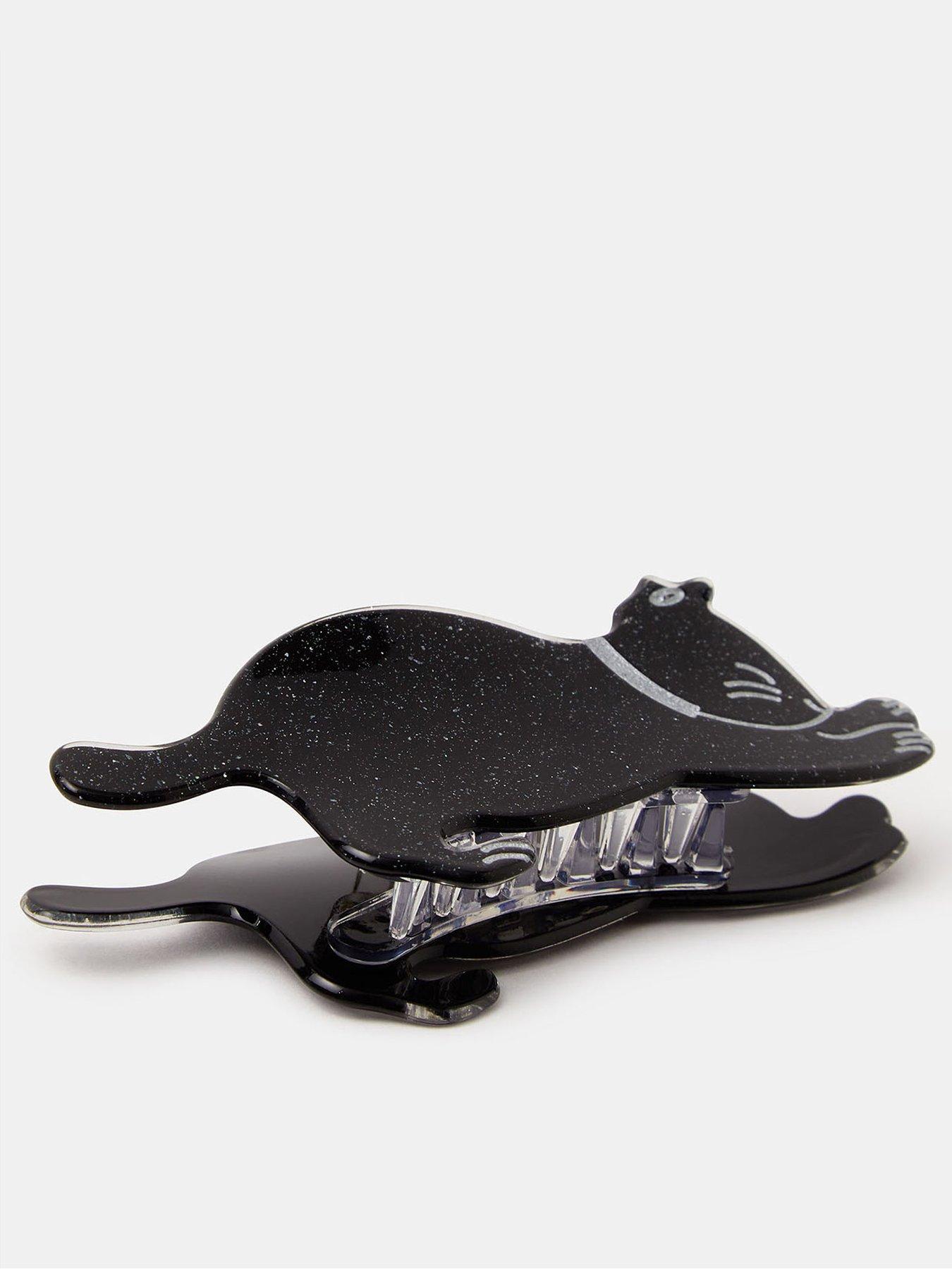 back image of accessorize-casper-cat-claw-clip-black