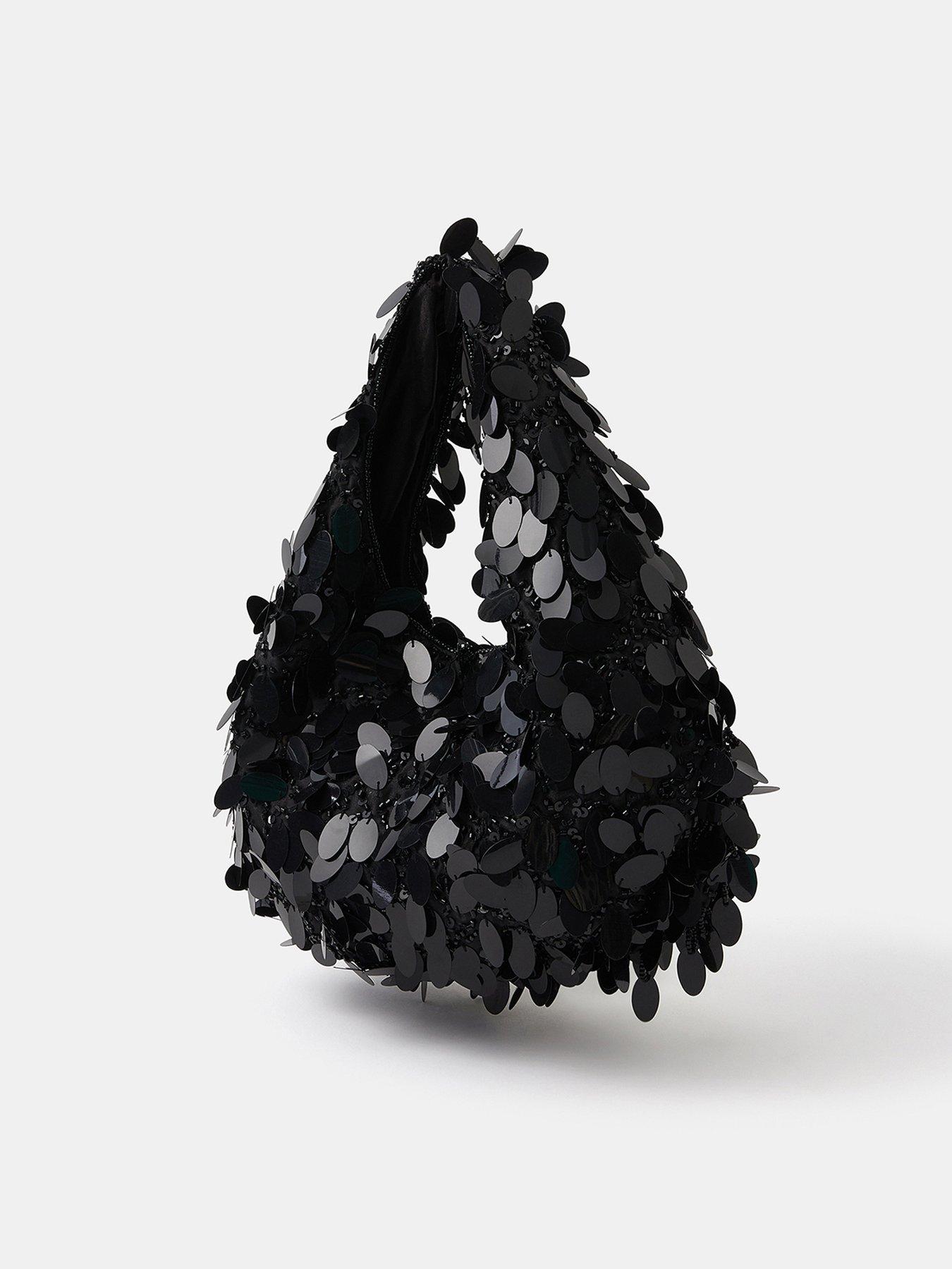 Image 2 of 4 of Accessorize Sequin Fringe Bag - Black