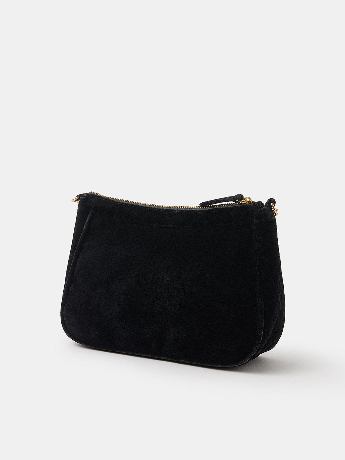 image of accessorize-velvet-charm-shoulder-bag-black