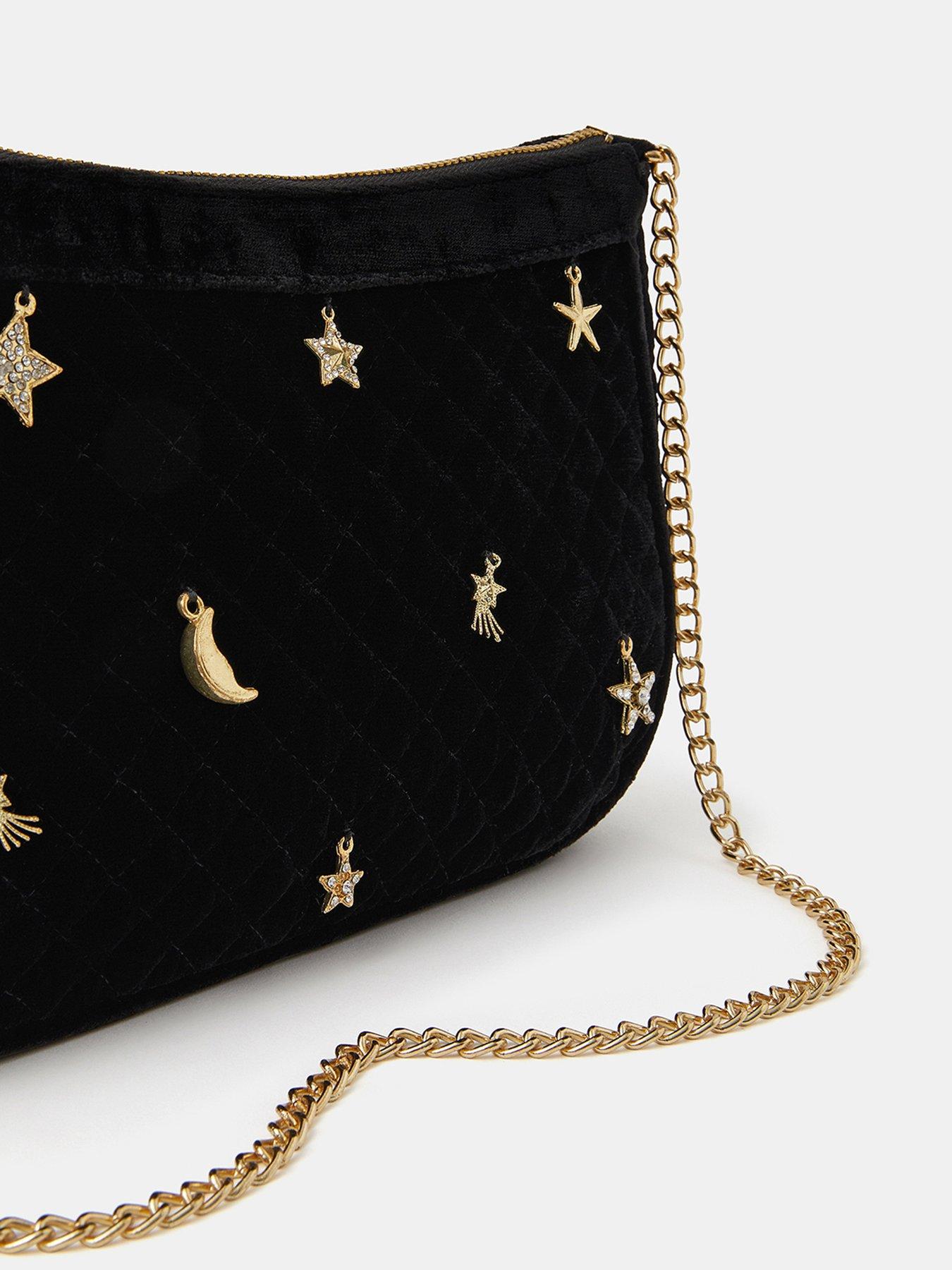  image of accessorize-velvet-charm-shoulder-bag-black